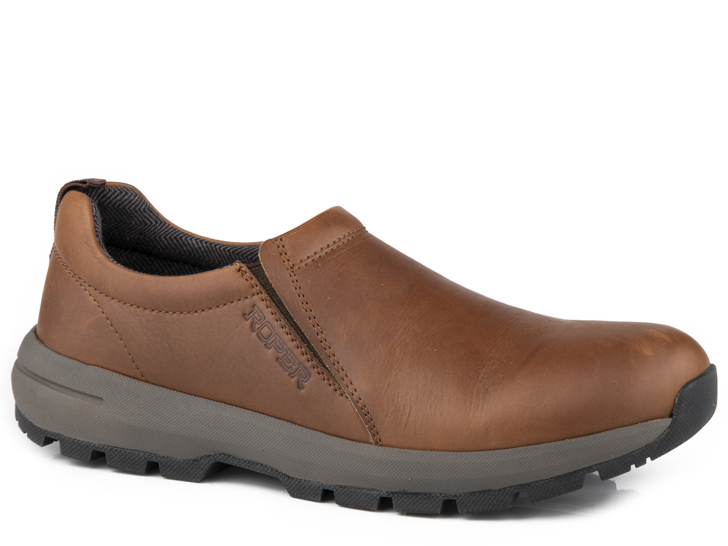 Braun Mens Brown Oiled Leather Slip-on