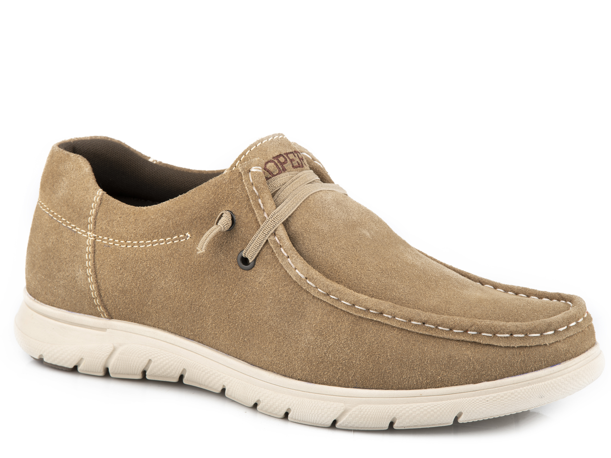 Cliff Mens Tan Cow Suede 2 Eyelet Mock Toe