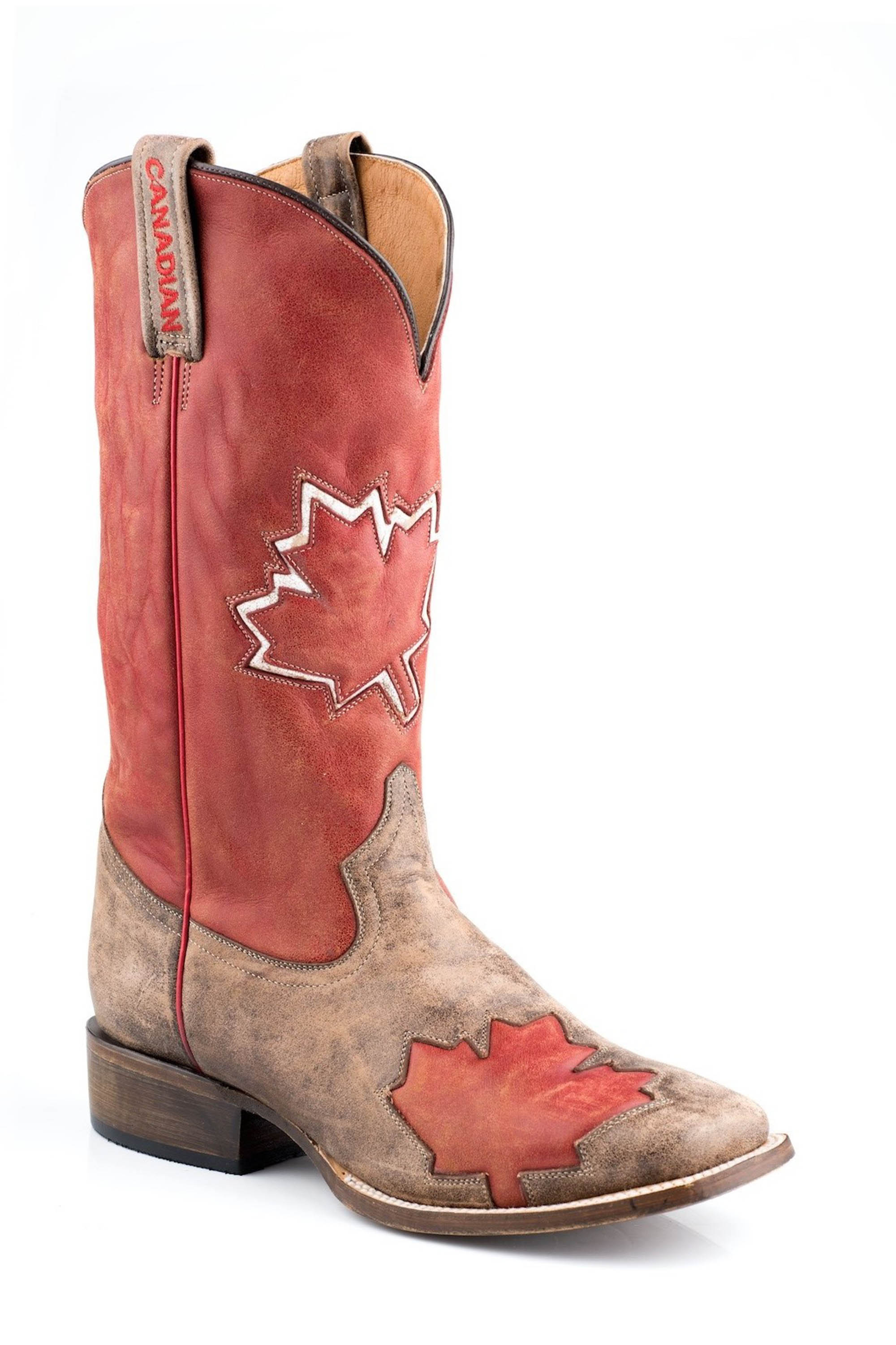 O’ Canada Mens Red Canadian Flag Boot Sq Toe