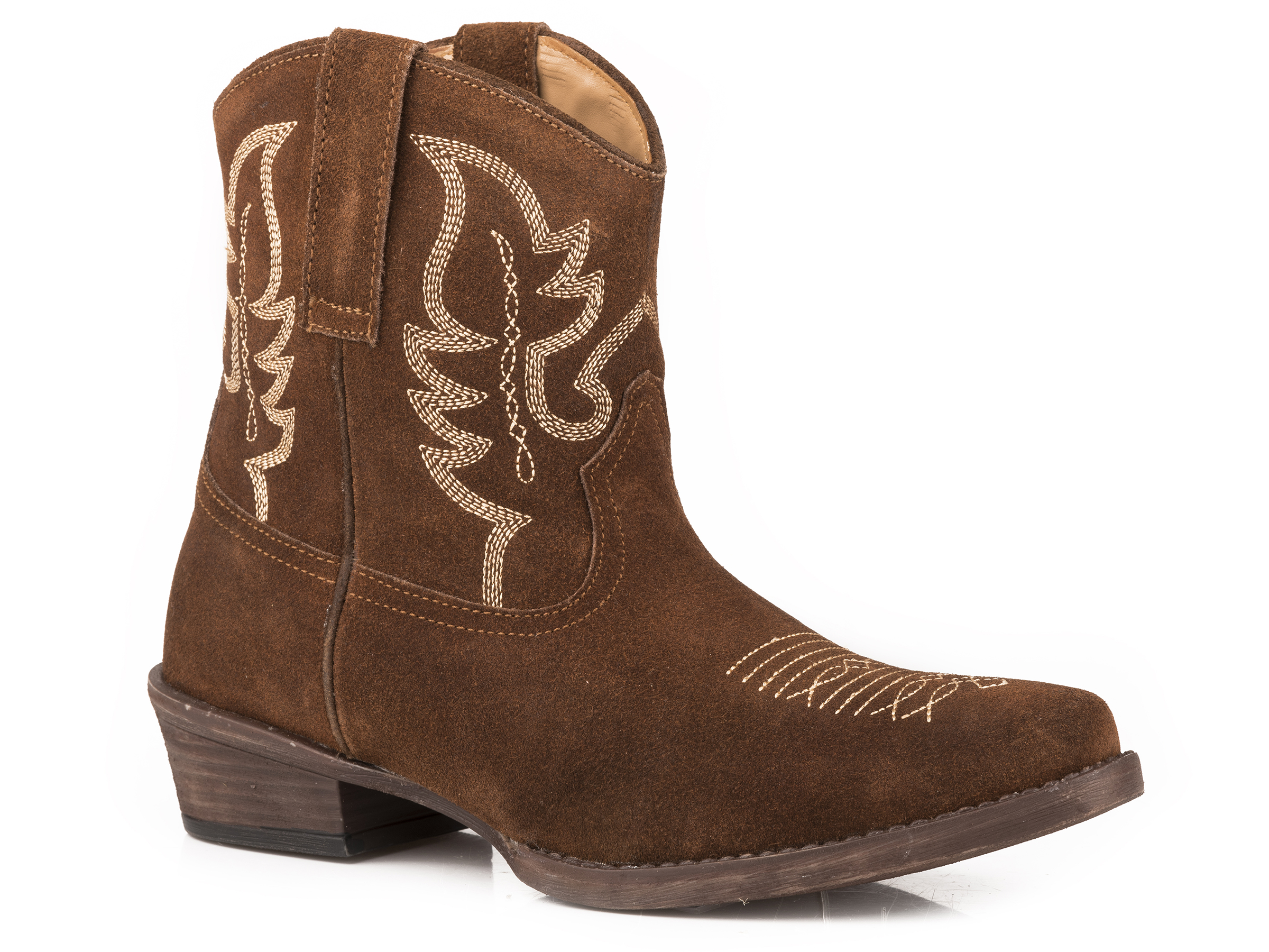 Dusty Ii Womens Brown Snip Toe Shorty Boot