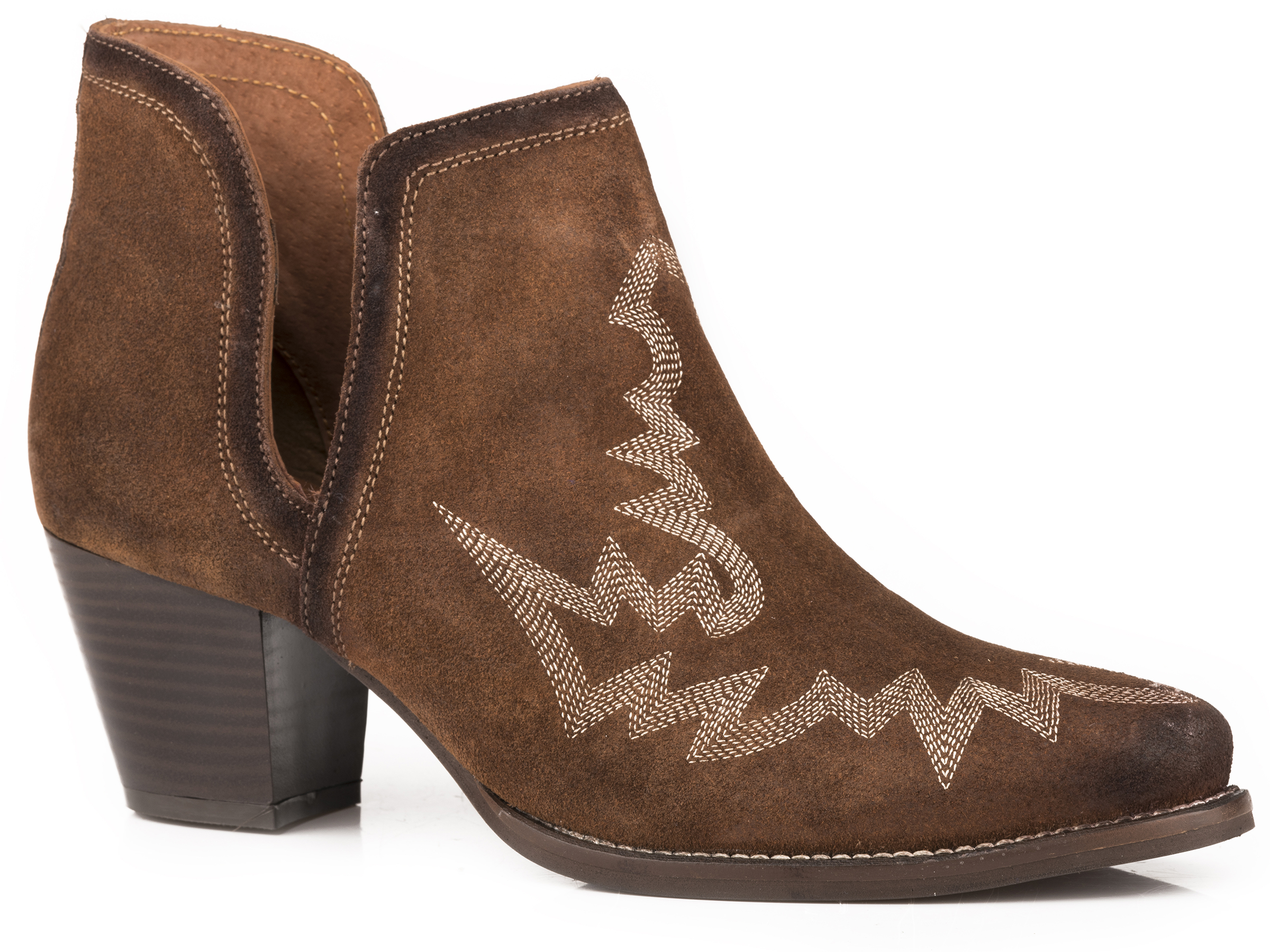 Rowdy Womens Brown Suede Leather Ankle Boot