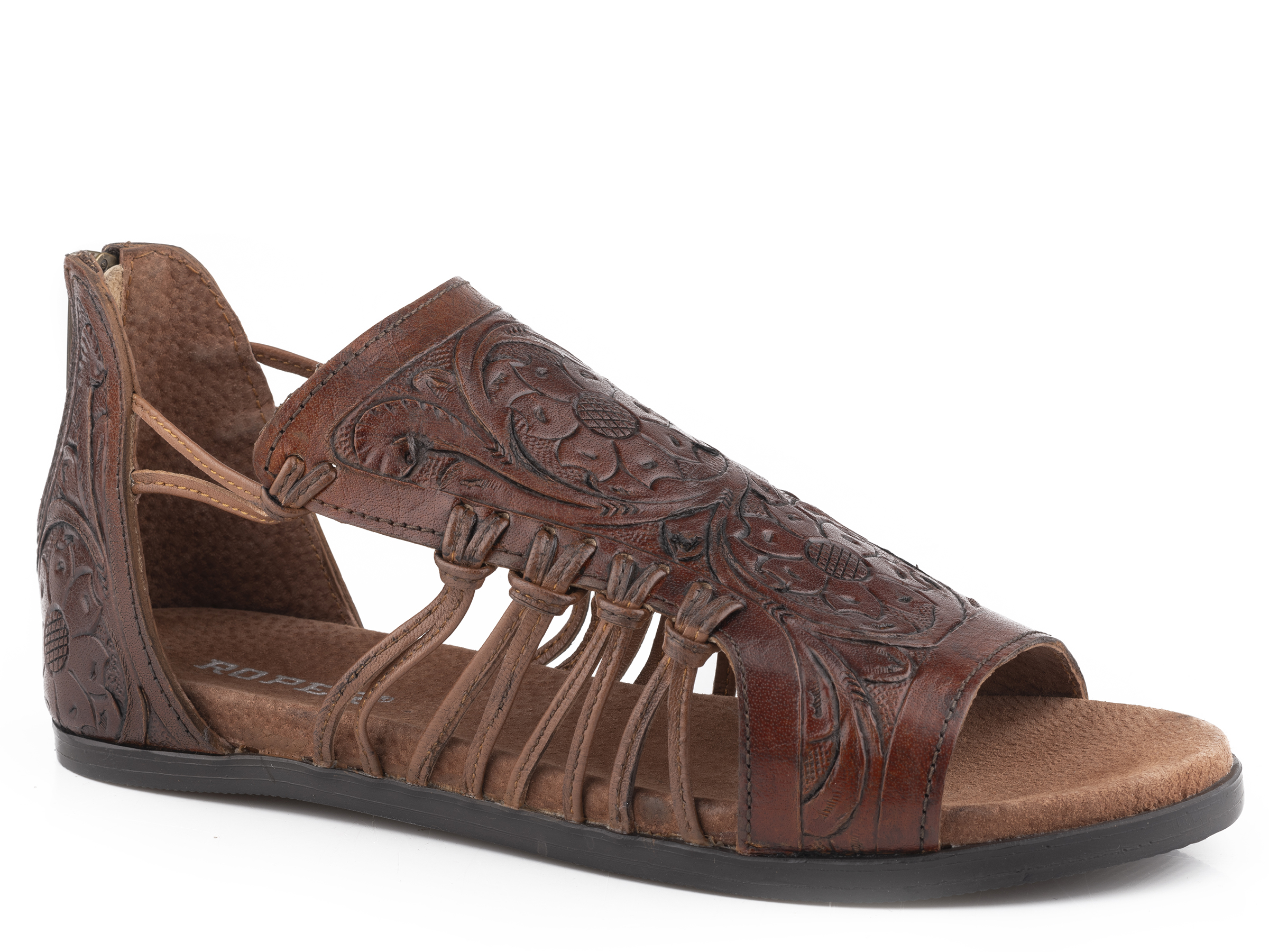 Camilla Womens Brown Tooled Upper