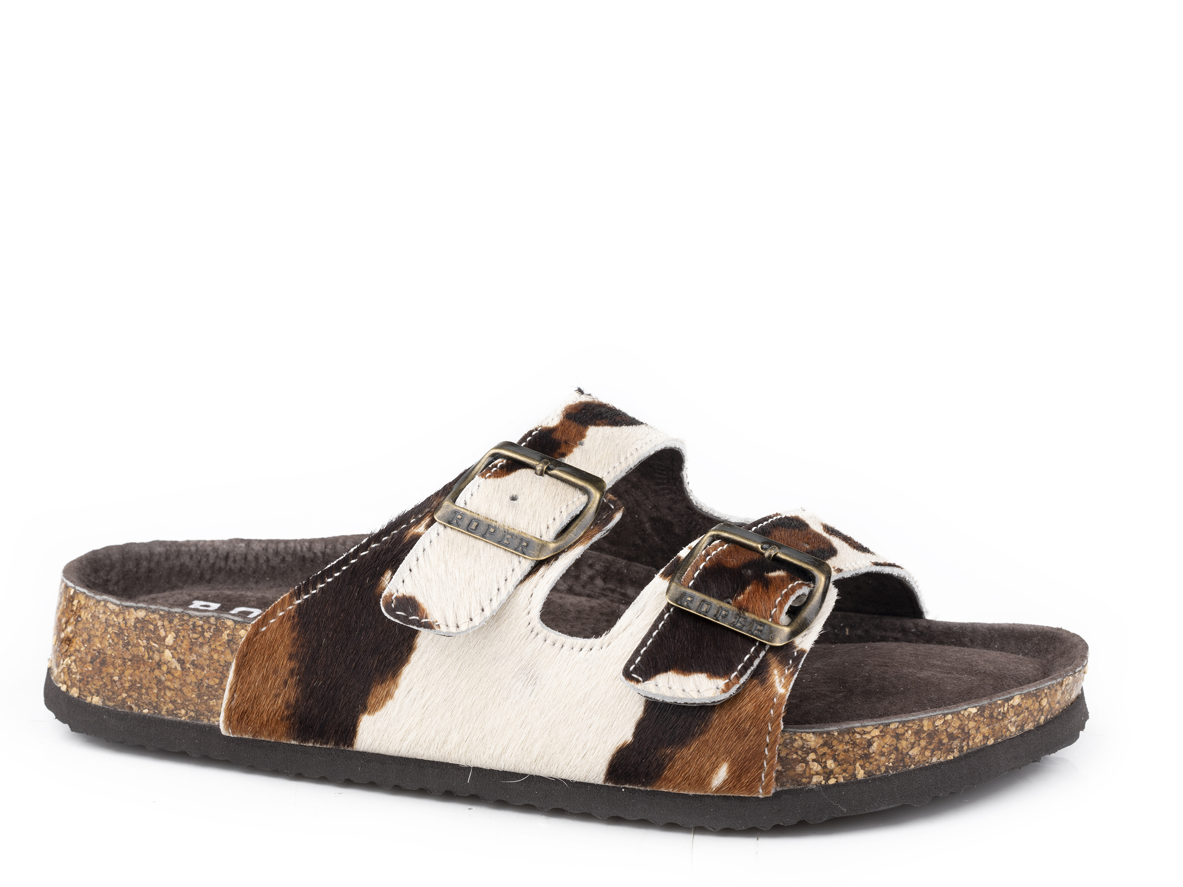 Delilah Womens Brown/white Brown Faux Cow Hair On Hide