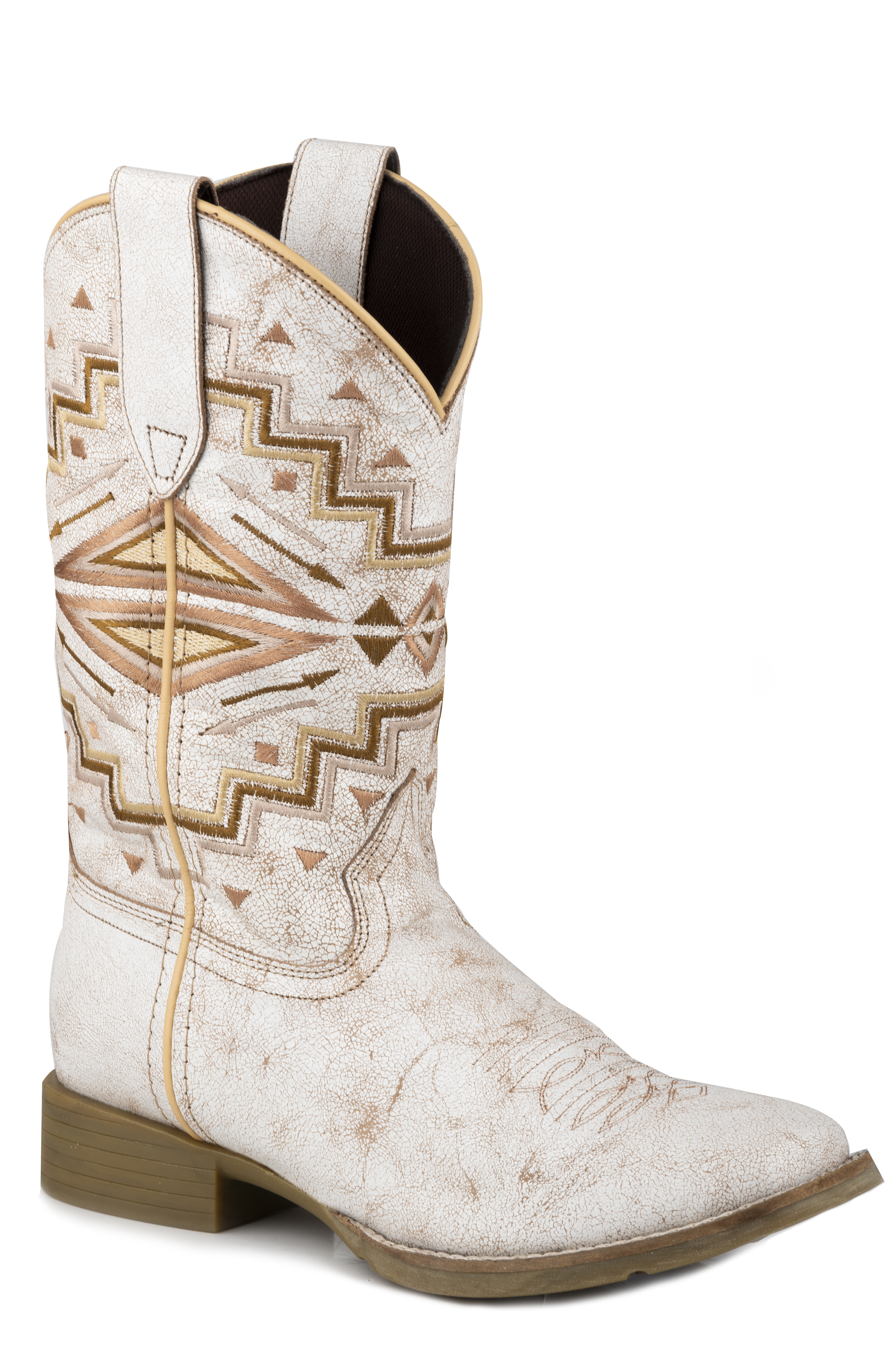 Monterey Aztec Womens White Vintage Leather Upper