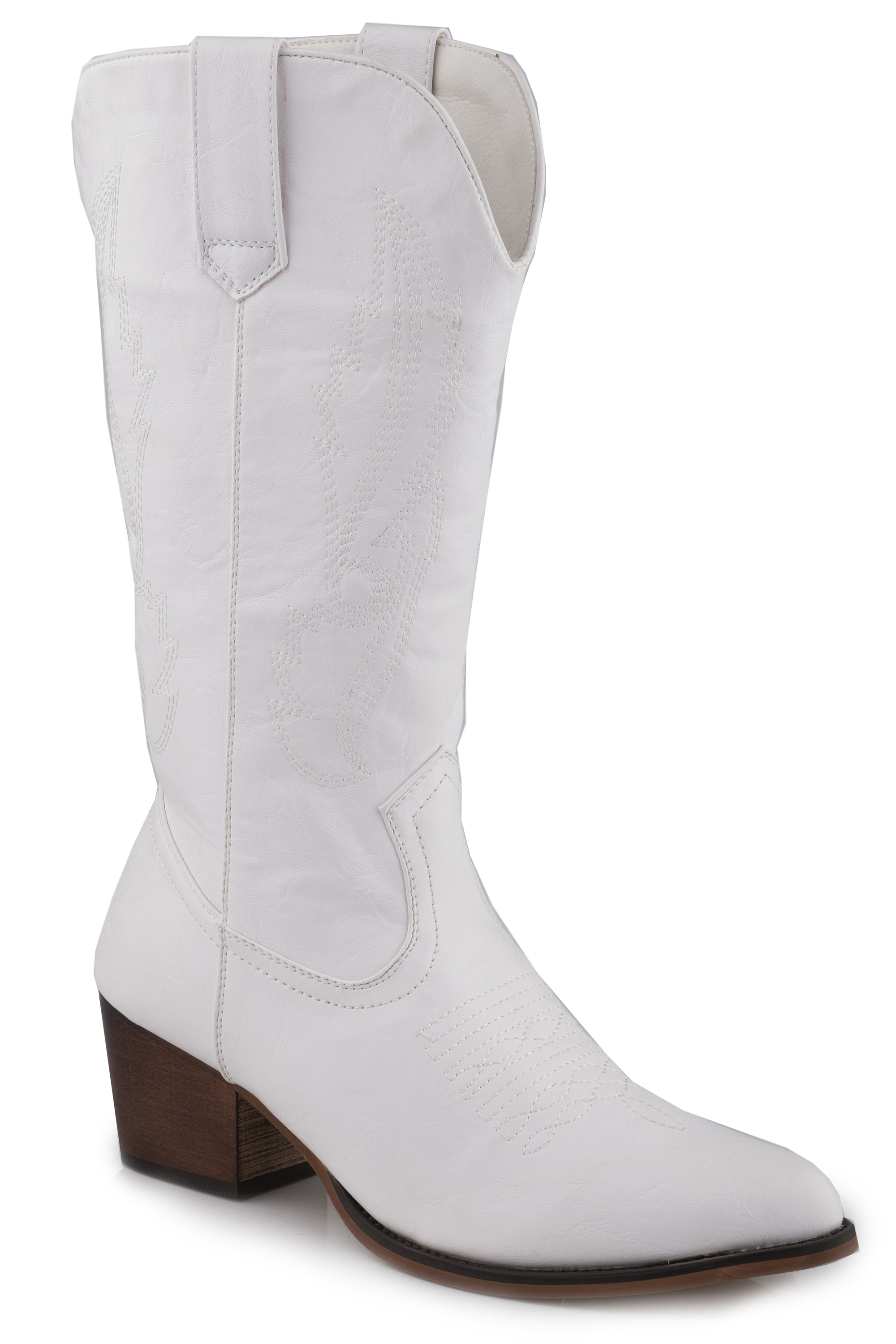 Nettie Womens White Smooth Faux Leather