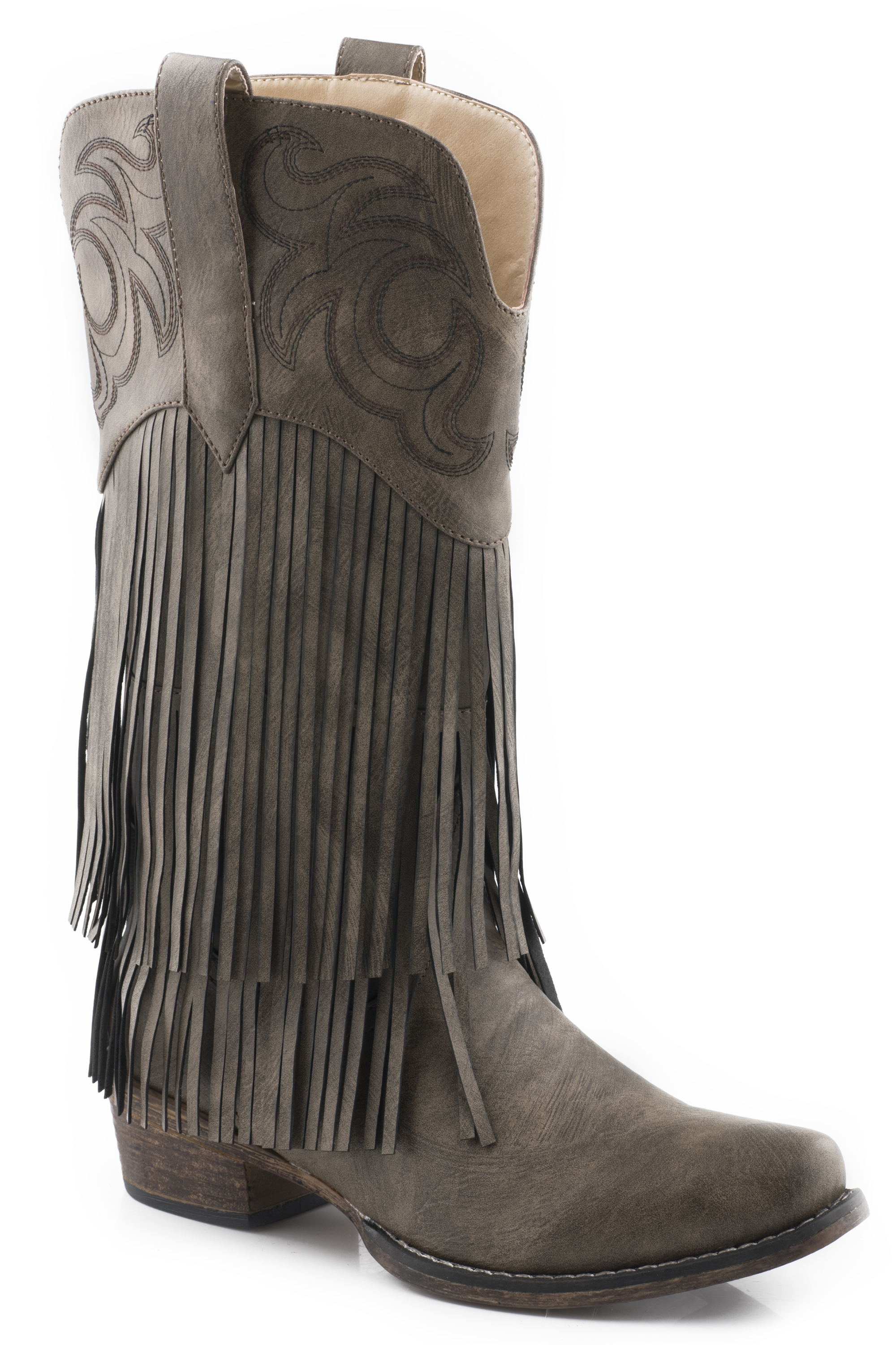 Rickrack Womens Brown Smooth Fringe Boot