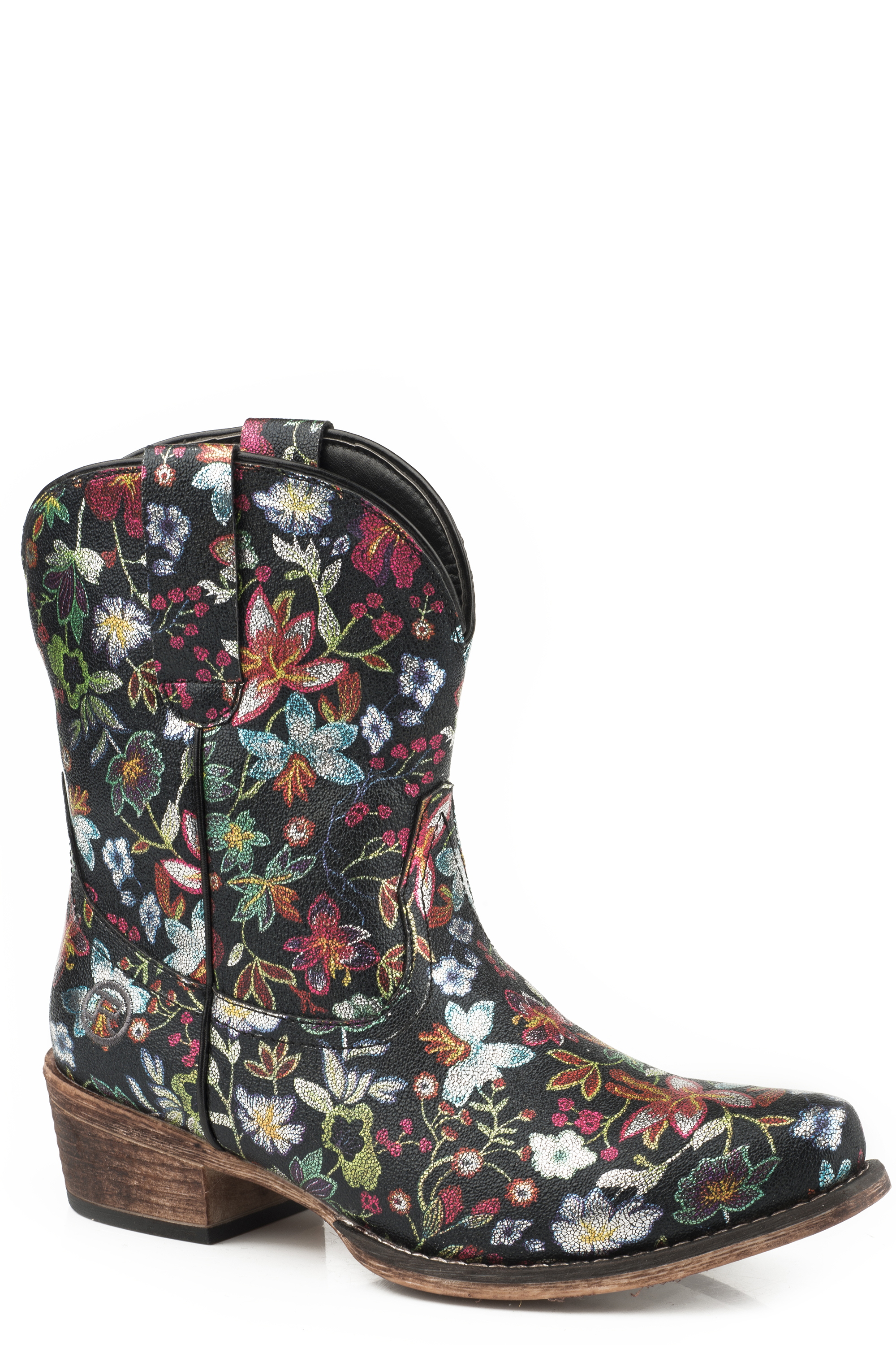 Ingrid Womens Snip Toe All Over Floral Black