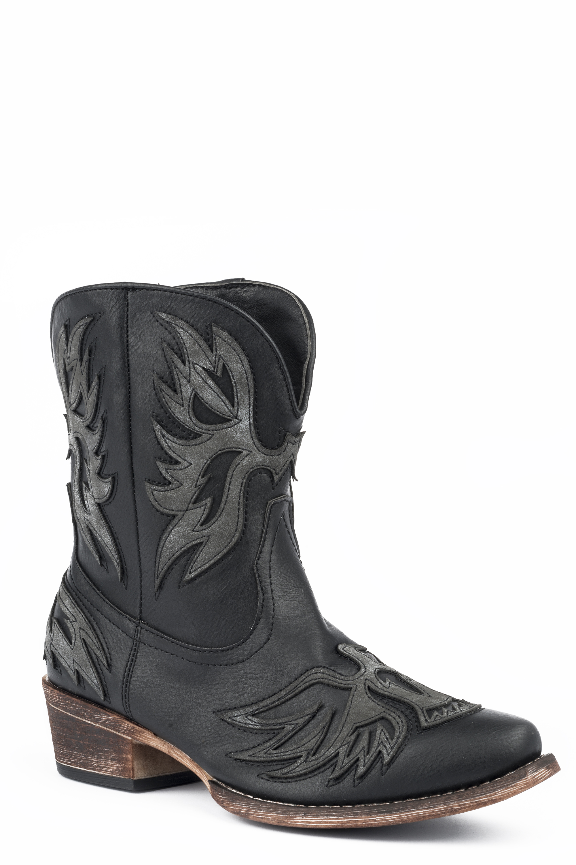 Amelia Womens Black Distressed With Chromatic Black