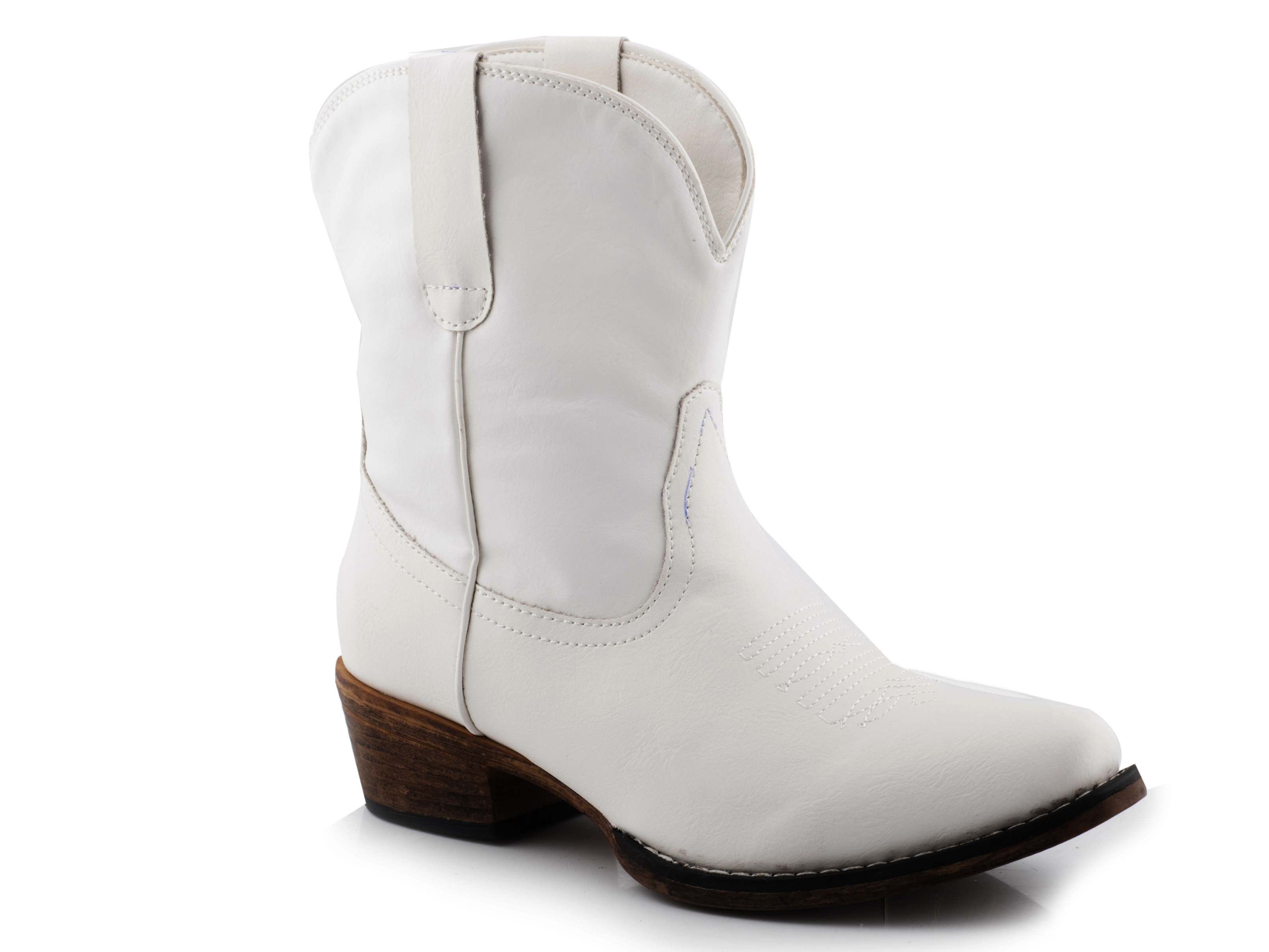 Emma Womens White Smooth Faux Leather