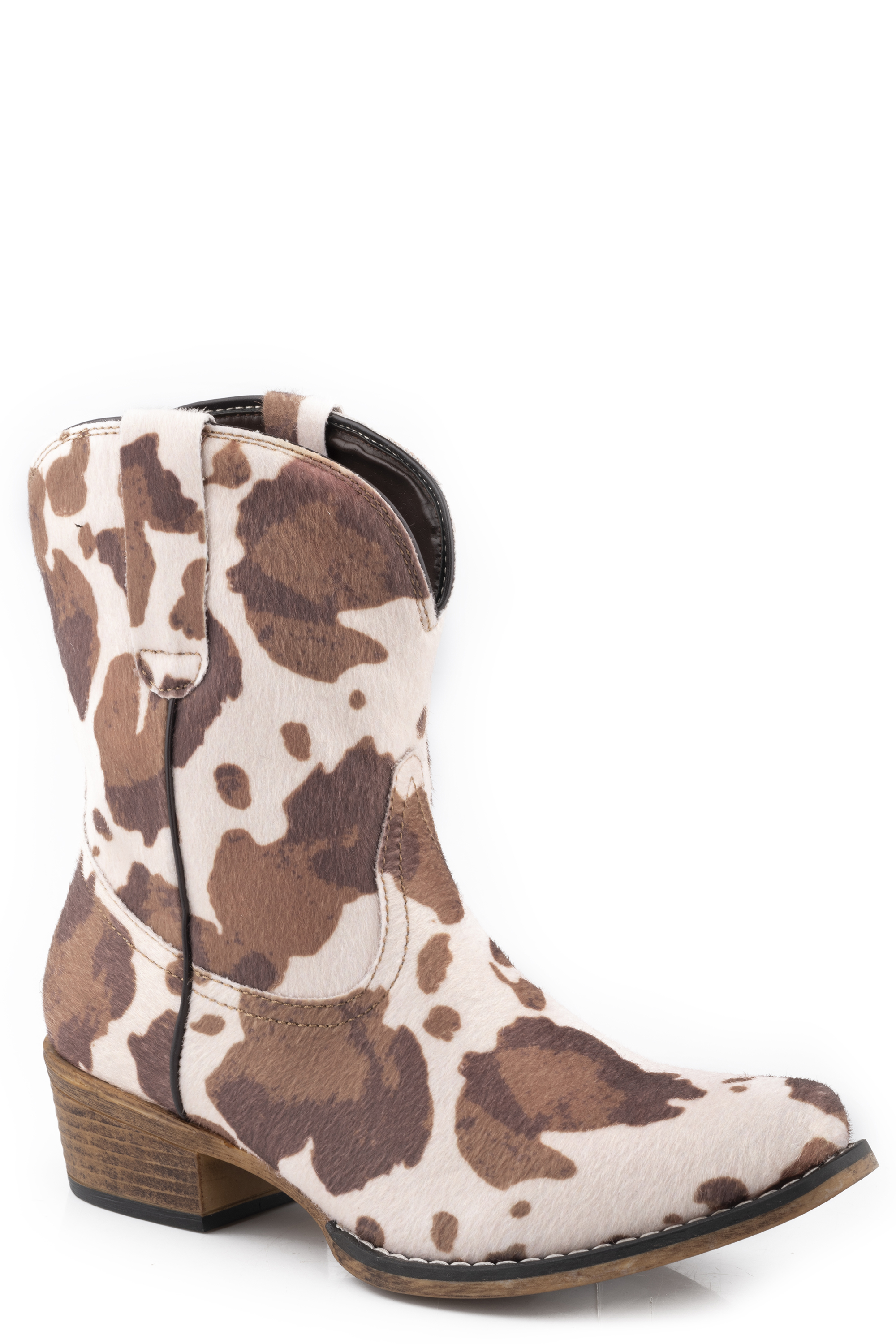 Emma Womens Snip Toe All Over Brown Cow Print