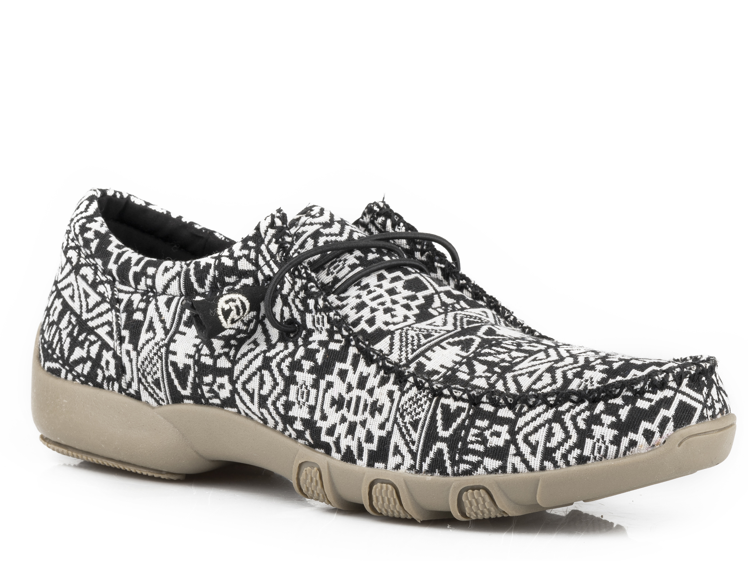 Chillin Aztec Womens Black And White Aztec Canvas