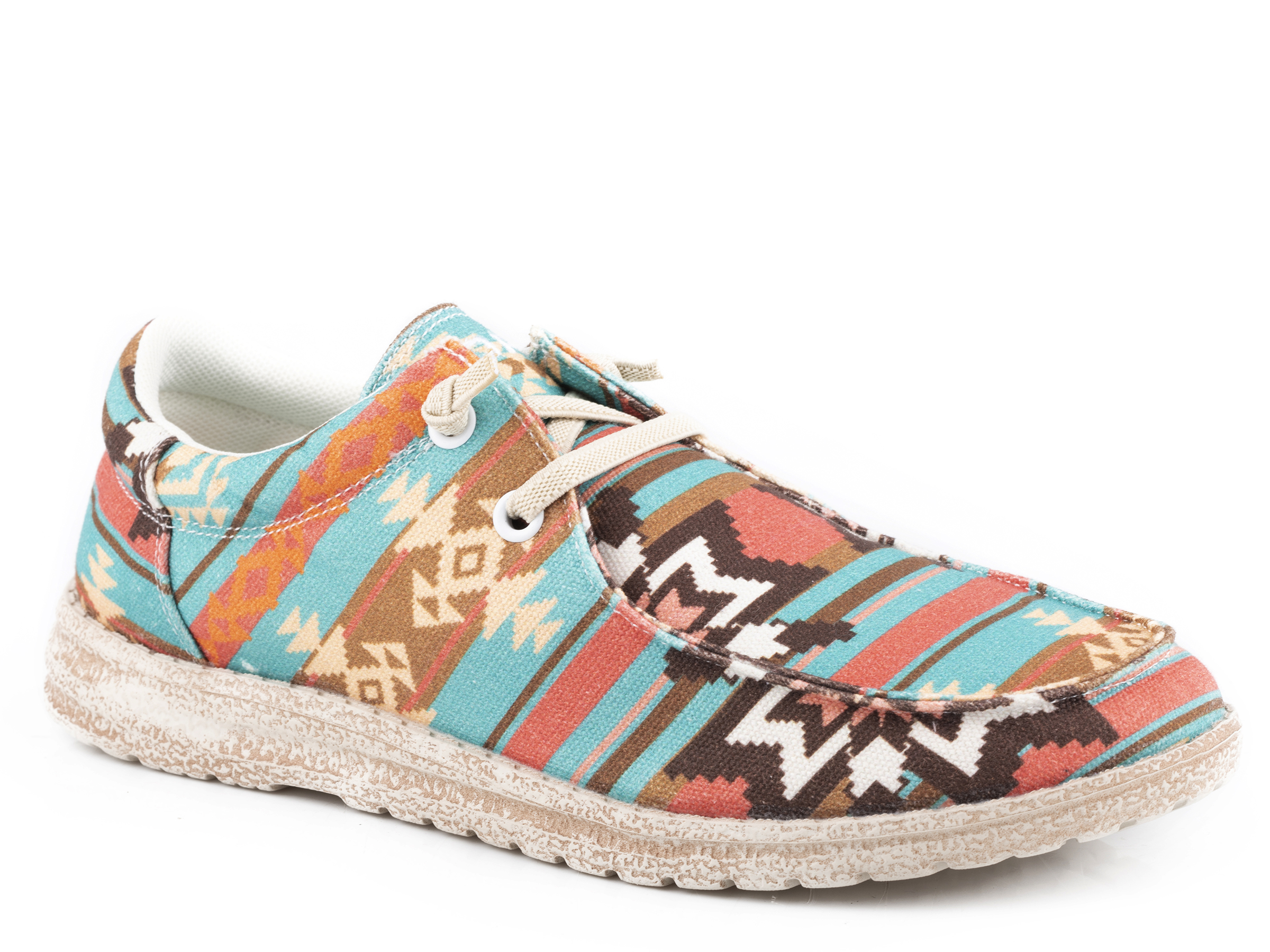 Hang Loose Womens Blue Multi Aztec Fabric Upper