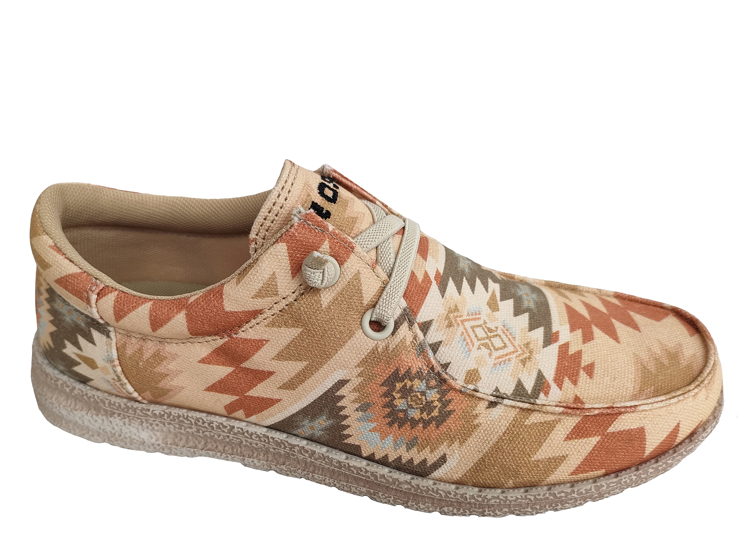 Hang Loose Womens Tan Multi Aztec Fabric Upper