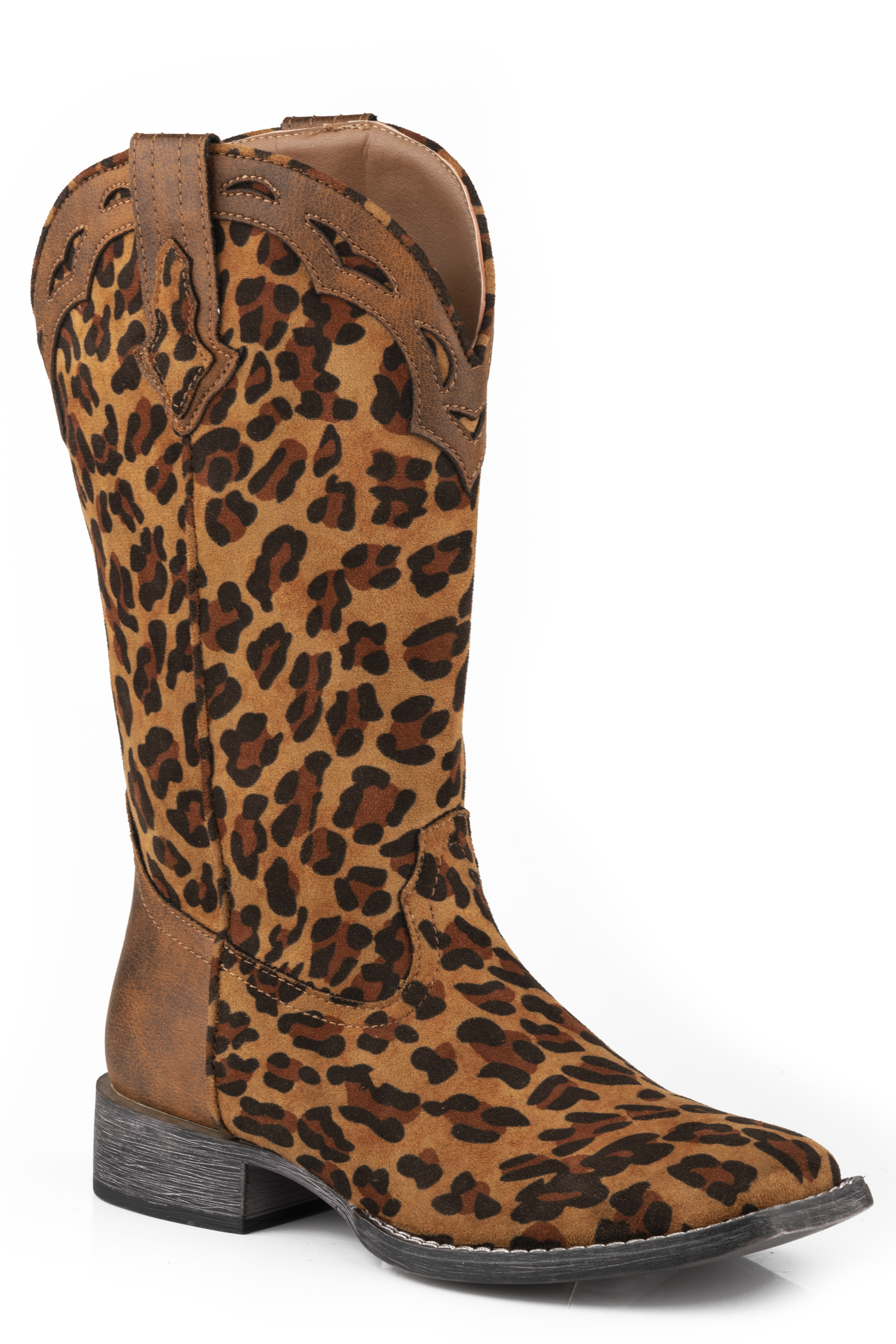 Stella Womens Brown Leopard Faux Leather