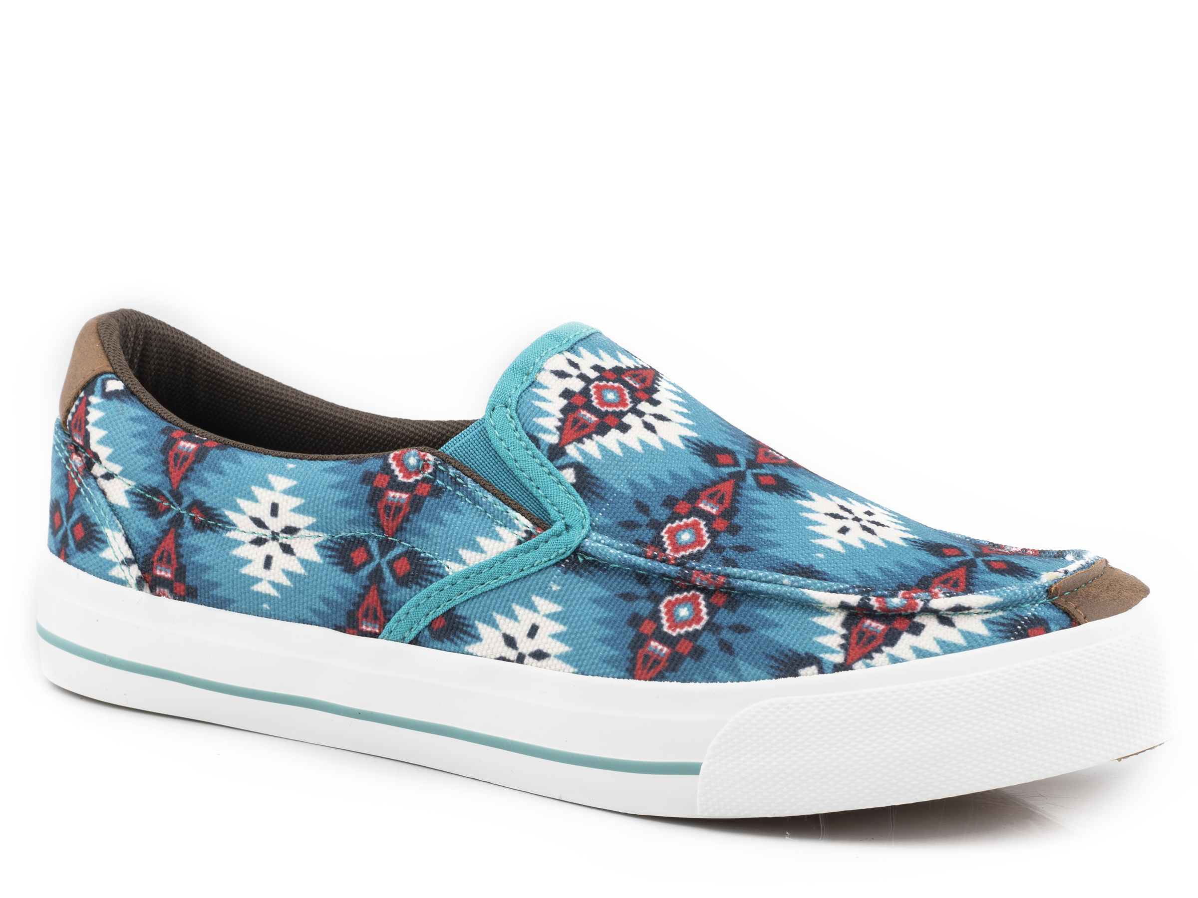 Angel Fire Slip On Womens Blue Aztec Canvas