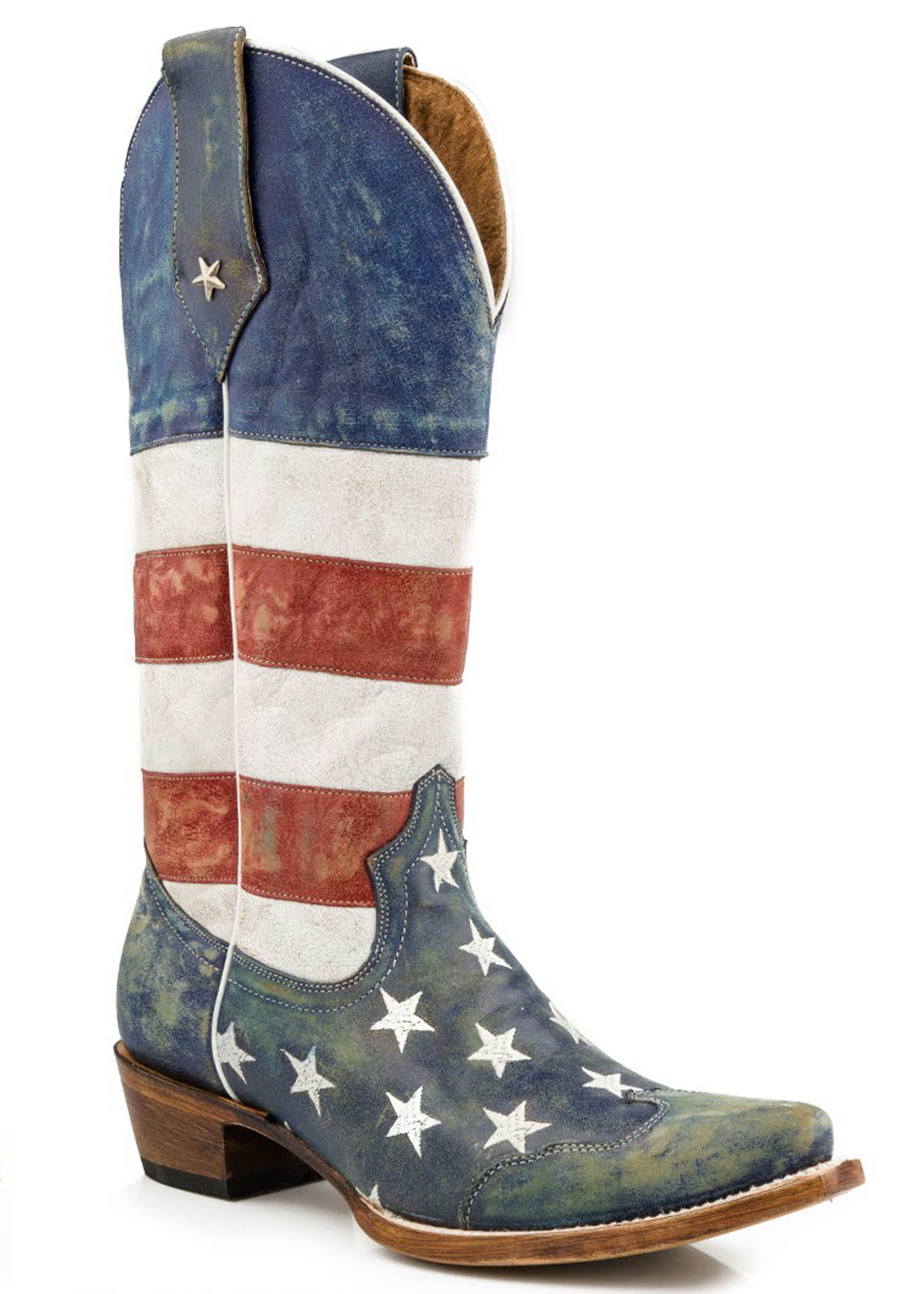 Americana Womens Red Amercian Flag – Snip Toe Blue Toe Cap