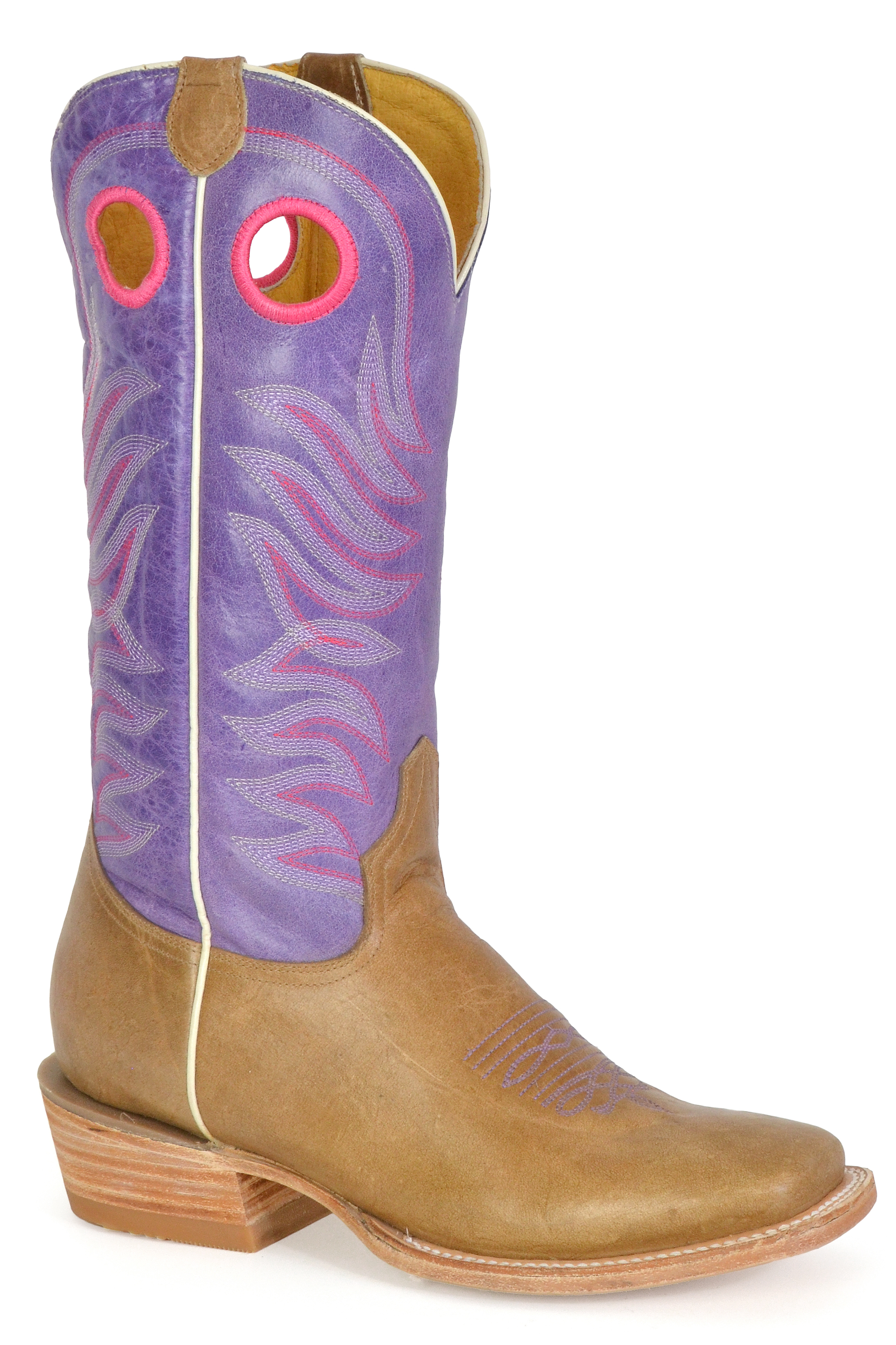 Ride ’em Cowgirl Womens Purple Burnish Brown Leather Vamp