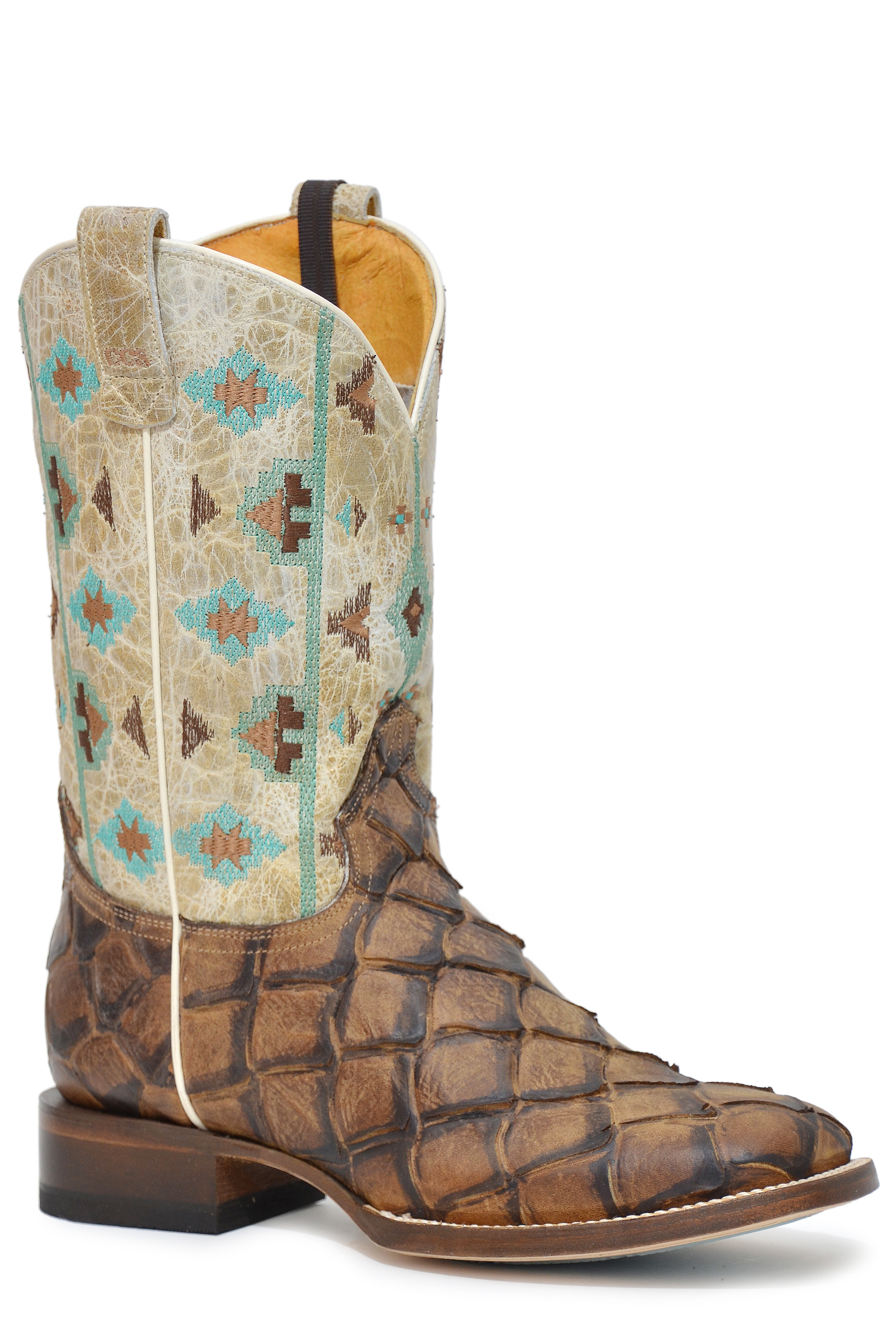 Big Fish Aztec Ccs Womens Embossed Tan Pirarucu