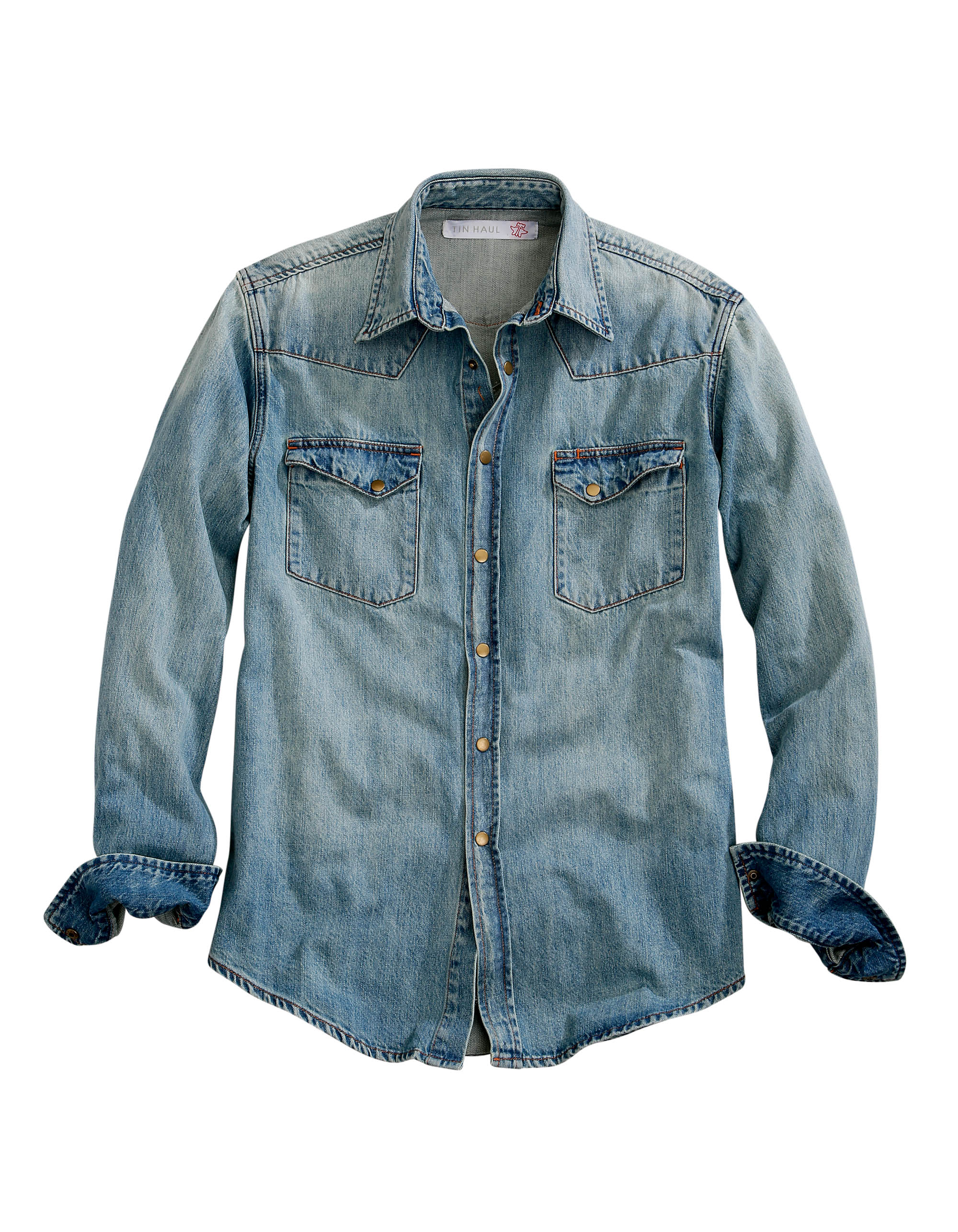 Tin Haul Collection Mens Lt Blue Western Denim Shirt