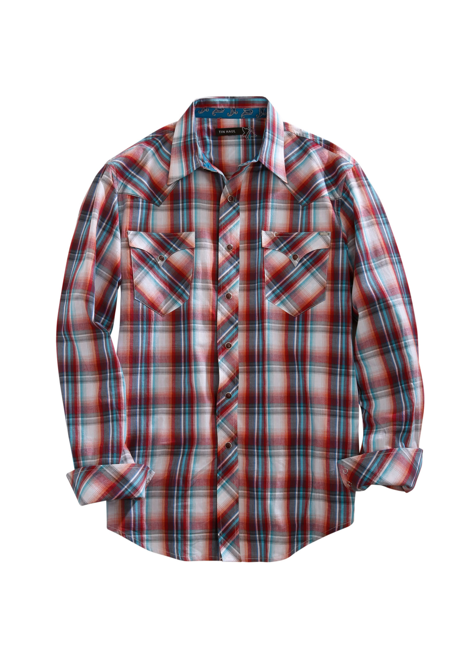 Tin Haul Collection Mens Red 00089 Paintbrush Plaid