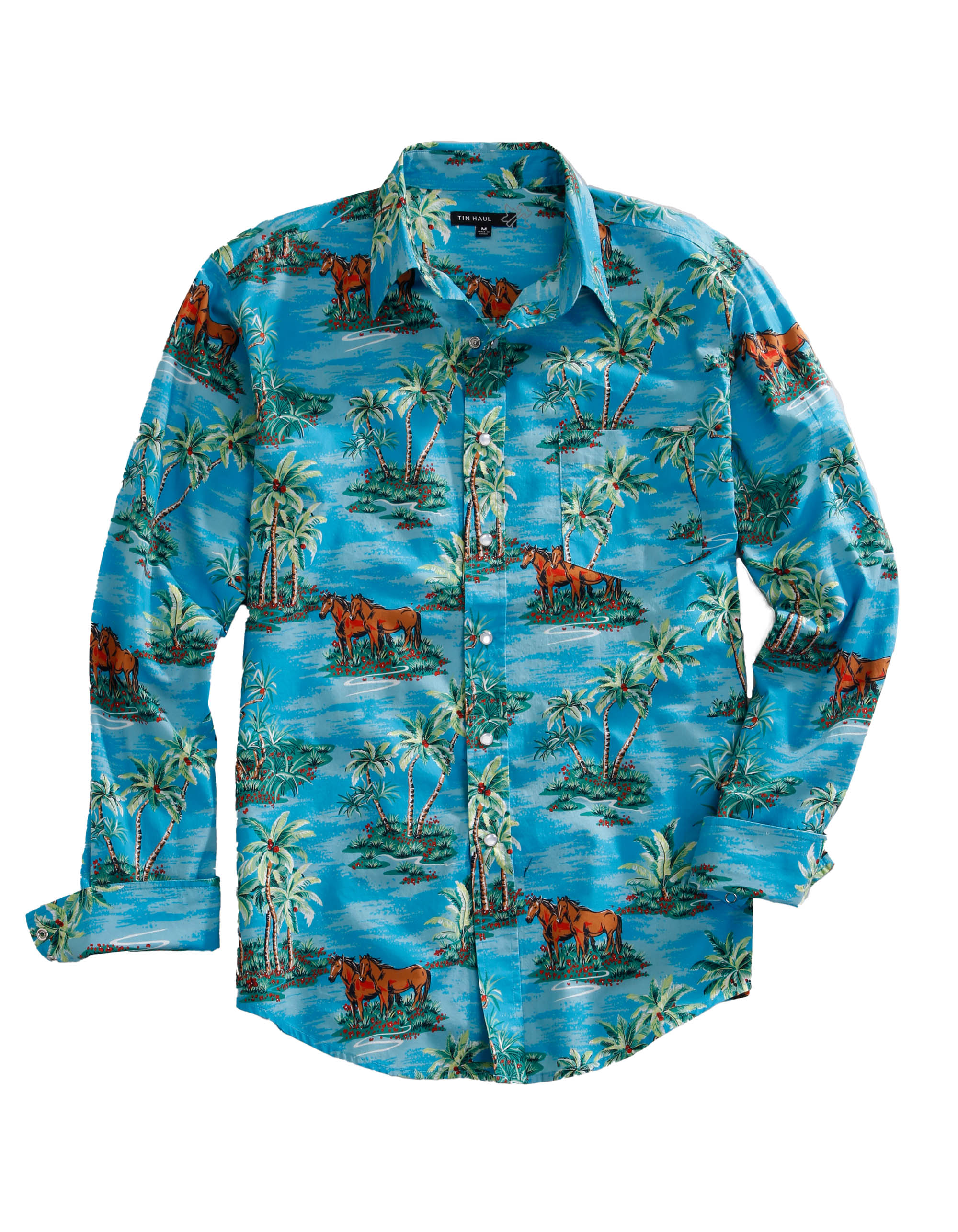 Tin Haul Collection Mens Blue 1580 Vintage Hawaiian Print