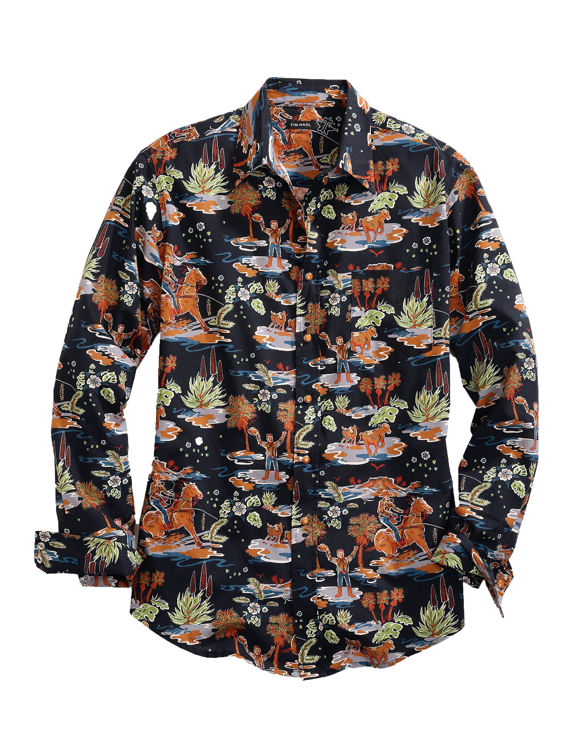 Tin Haul Collection Mens Black 1254 Hawaiian Rodeo