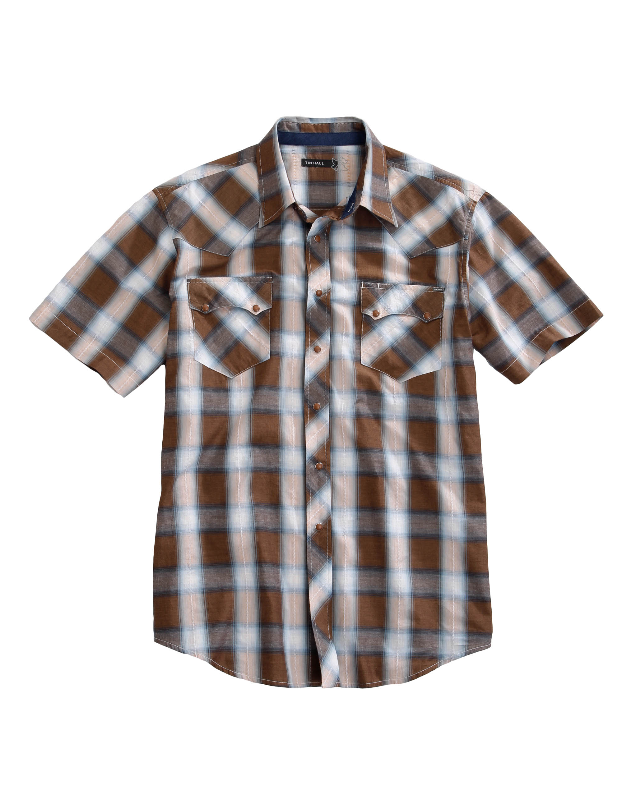 Tin Haul Collection Mens Brown 1583 Saddle Dobby Plaid