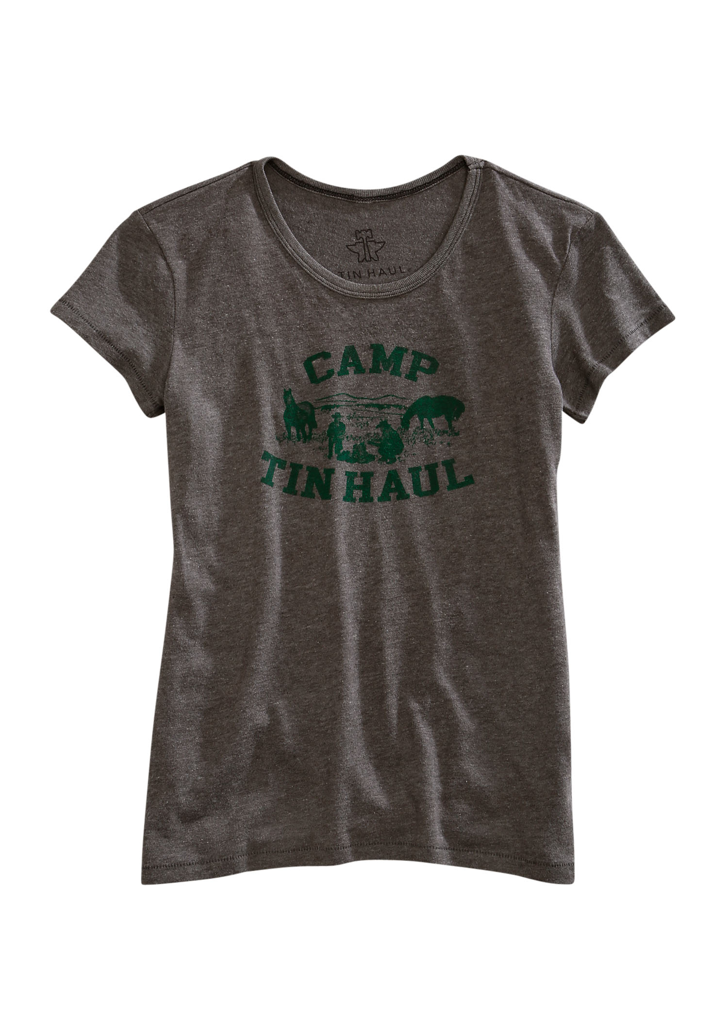 Tin Haul Gals Womens Grey Camp Tin Haul Screen Print