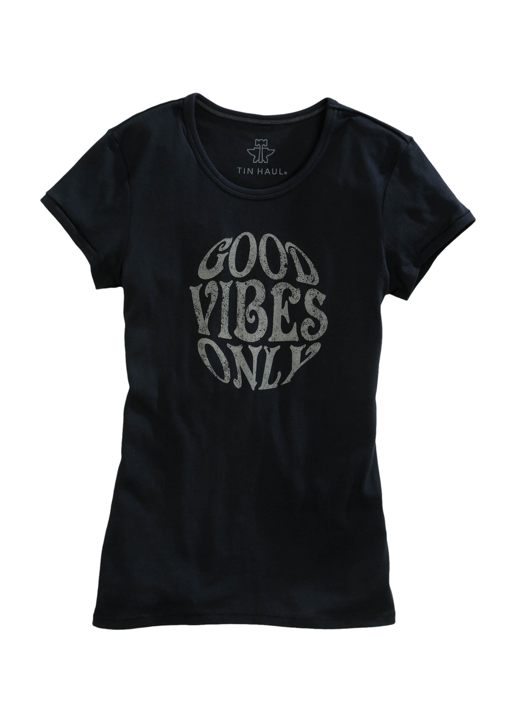 Tin Haul Gals Womens Black Tin Haul Good Vibes Only Screen Print