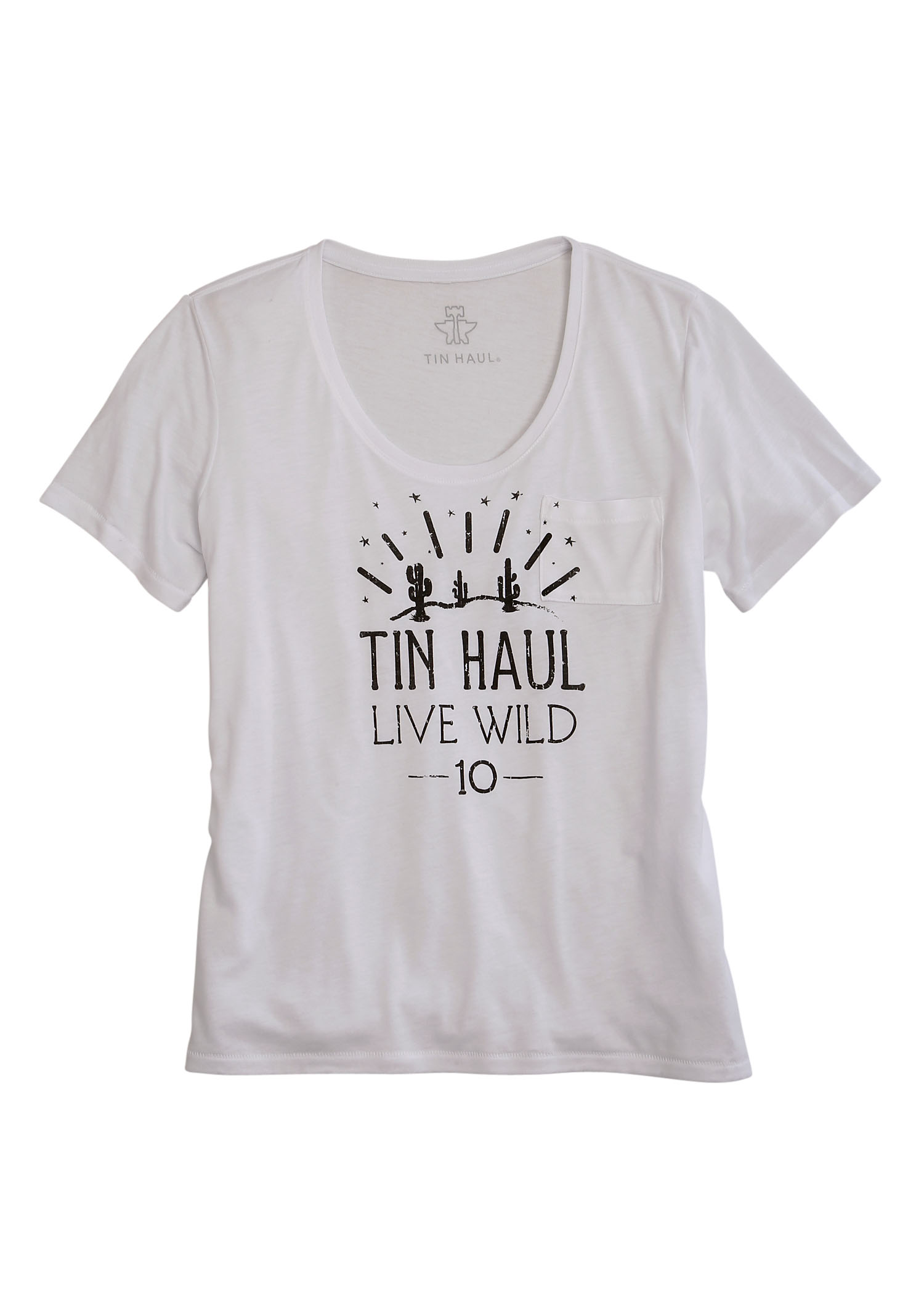 Tin Haul Gals Womens White Tin Haul Live Wild Screen Print