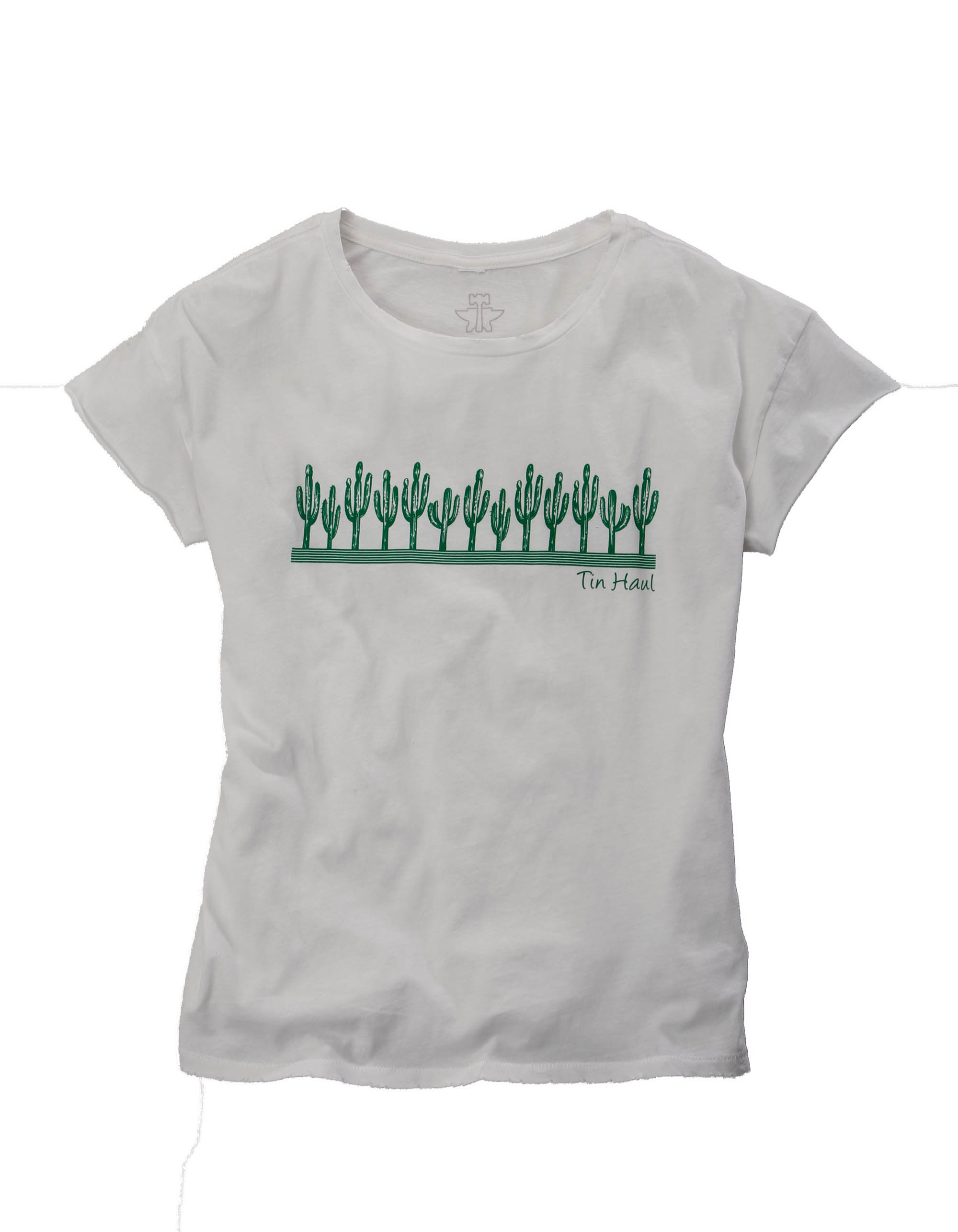 Tin Haul Collection- T-shirts Womens White Tin Haul Cactus Line Up