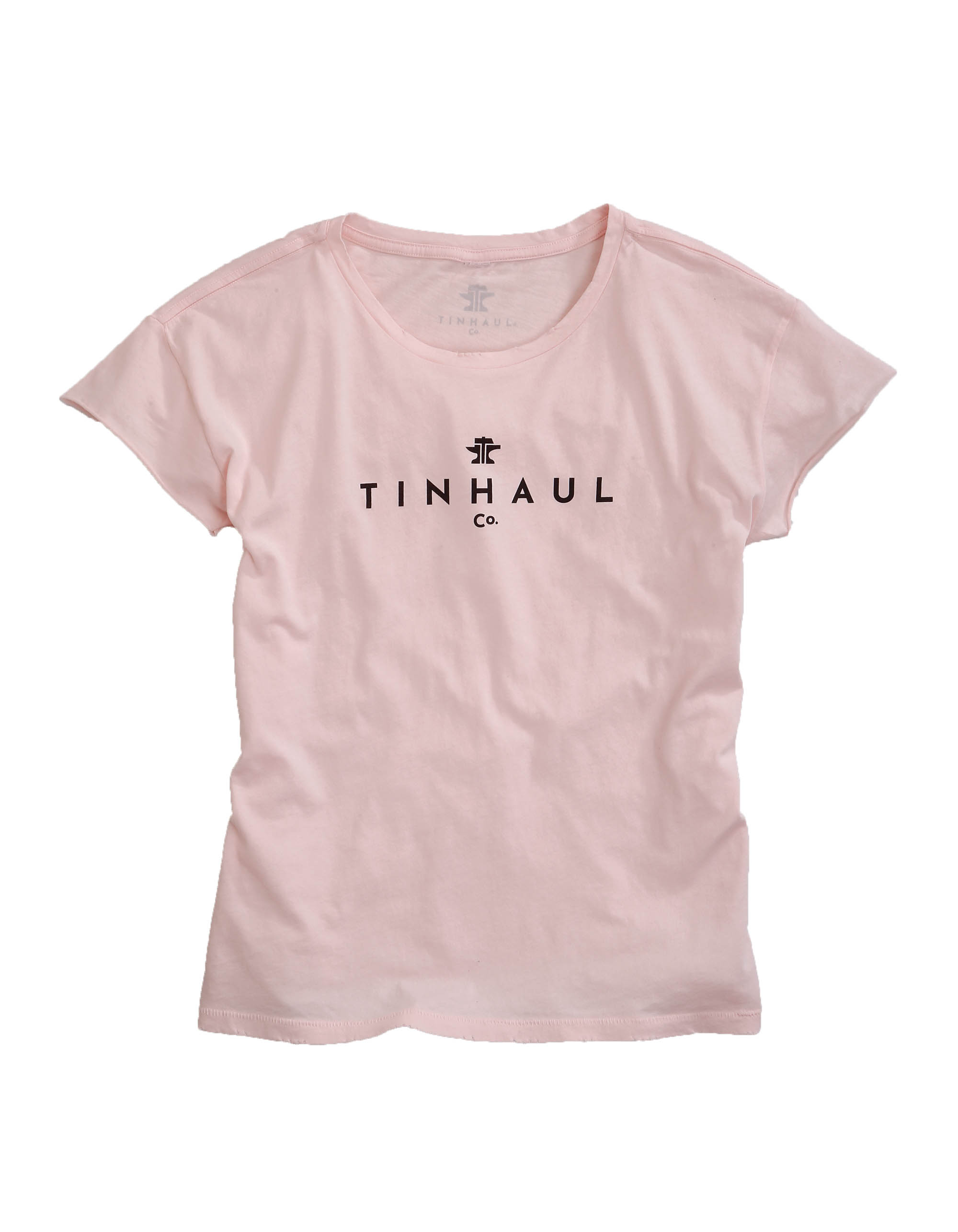 Tin Haul Gals- T-shirts Womens Pink Tin Haul Screenprint W/anvil&hammer