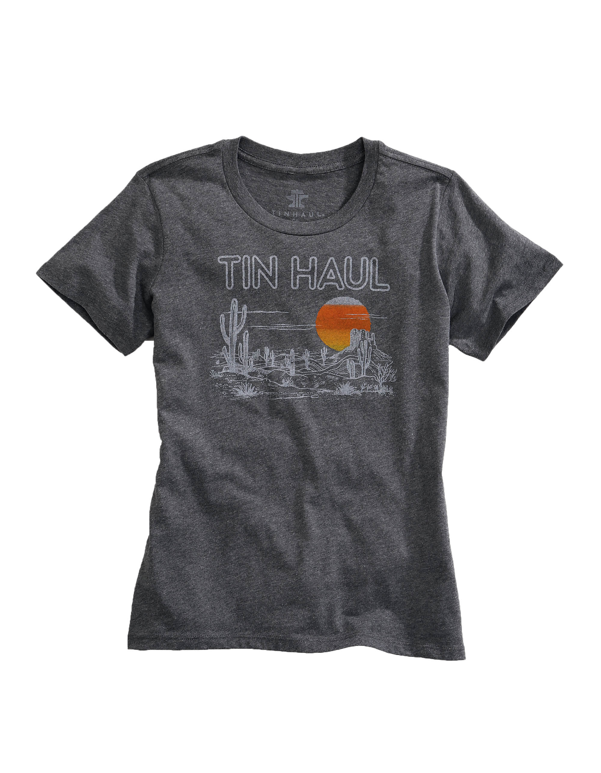 Tin Haul Gals- T-shirts Womens Grey Tin Haul Desert Scenry