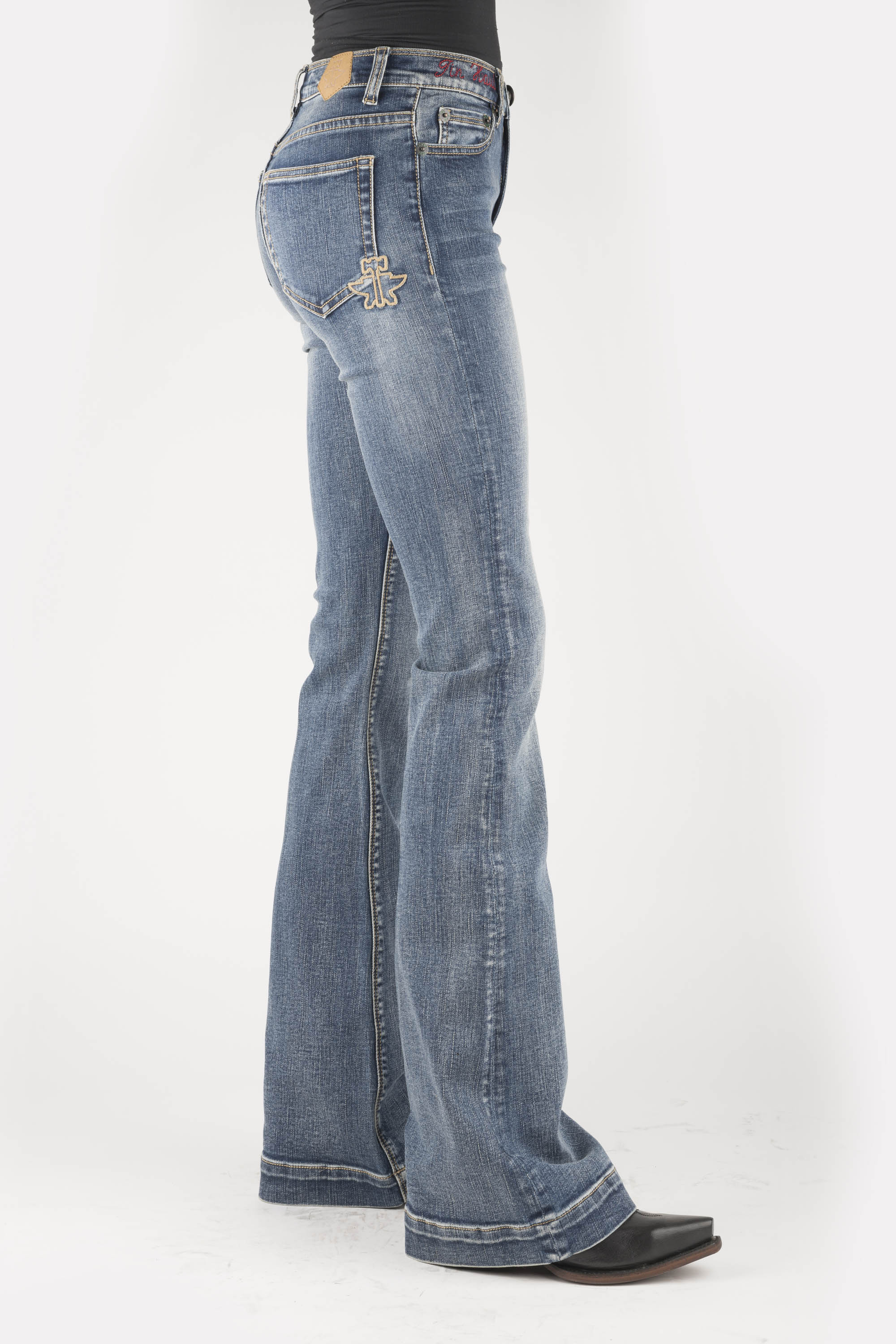 Tin Haul Gals Jean- 595 Libby Fit Womens Blue Anvil And Hammer Emb On Back Pkt