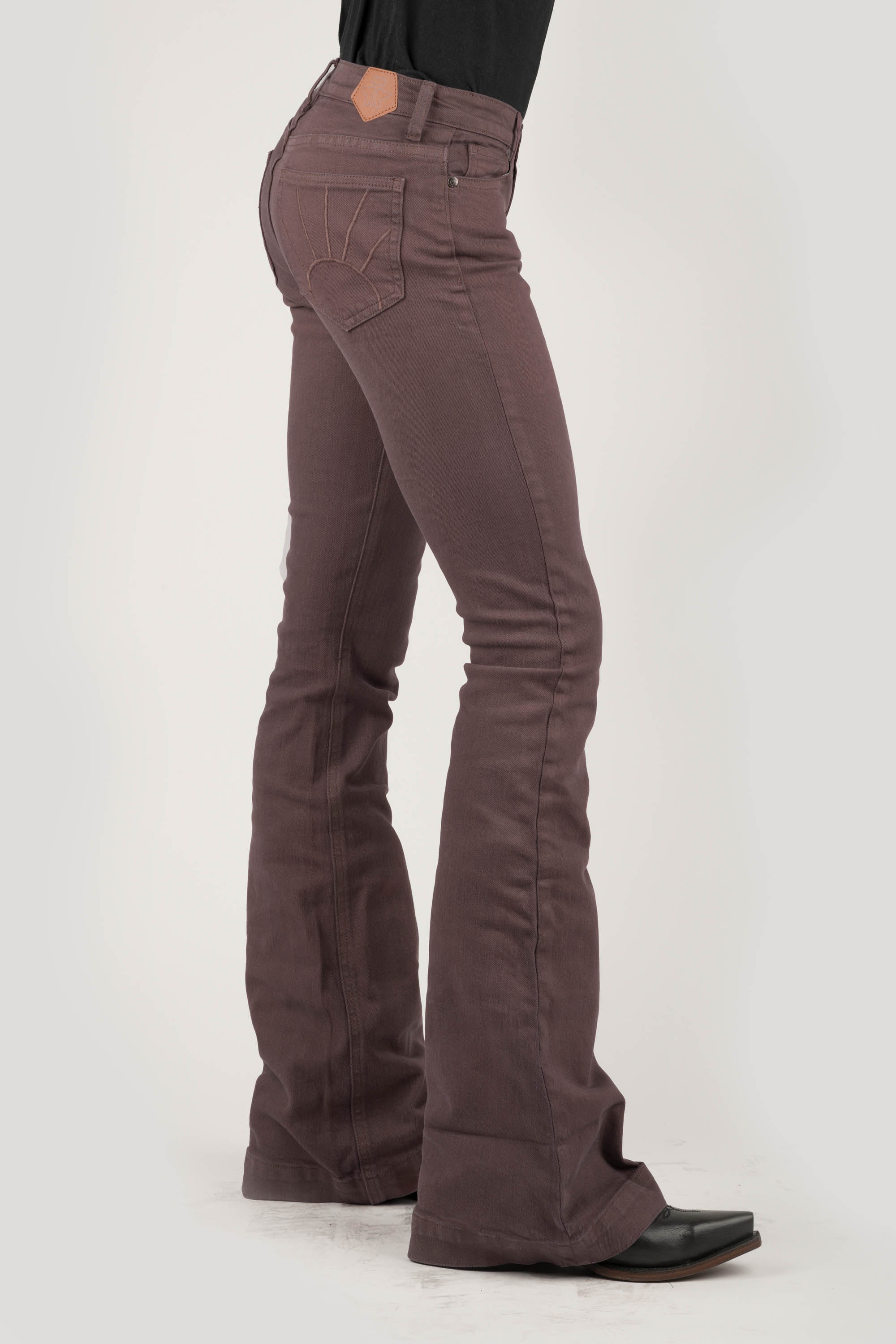 Tin Haul Gals Jean- 595 Libby Fit Womens Brown Plain Front No Pkts Brn Color Jean Ows