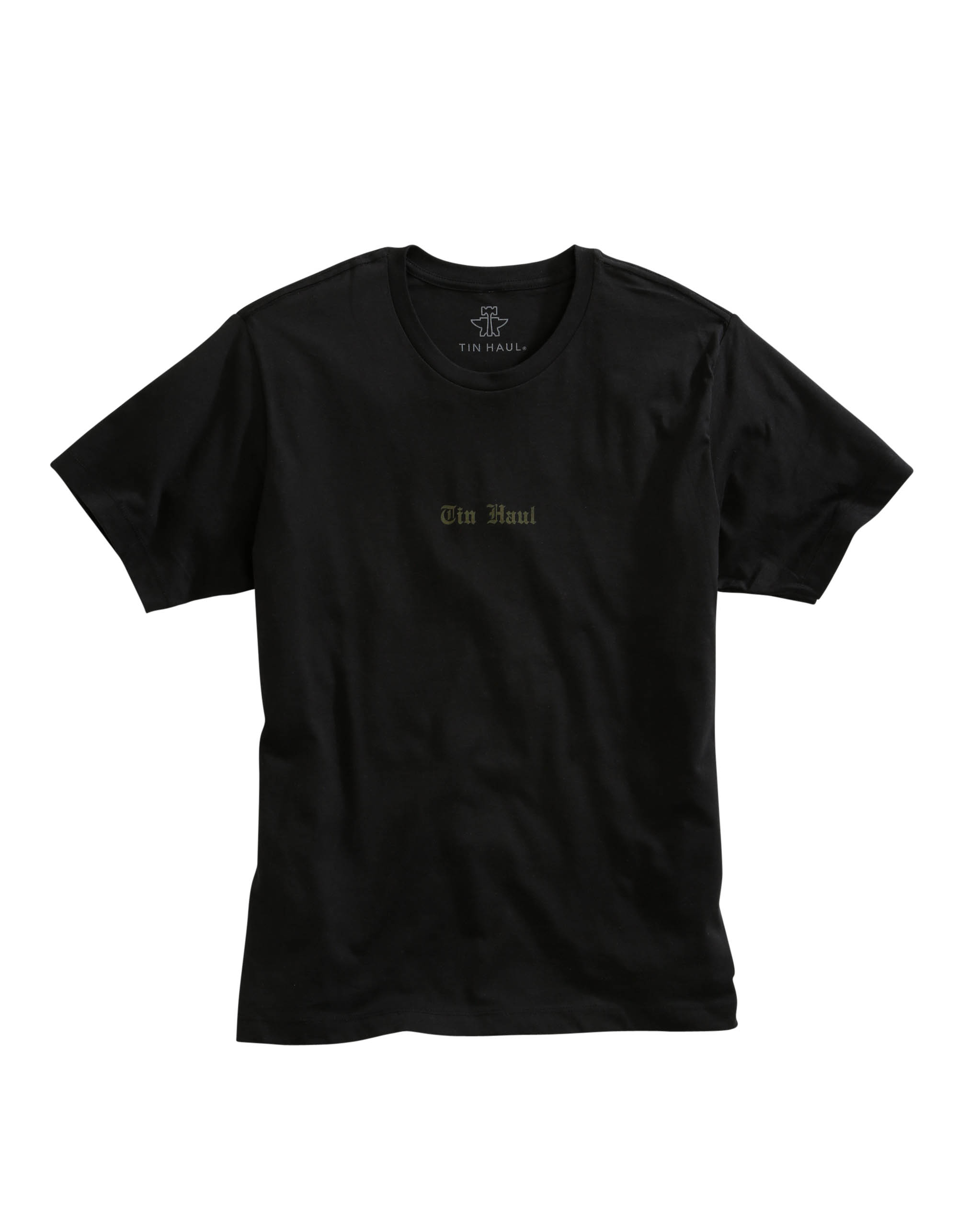 Tin Haul Collection- T-shirts Unisex Black Tin Haul Old English Style Letters