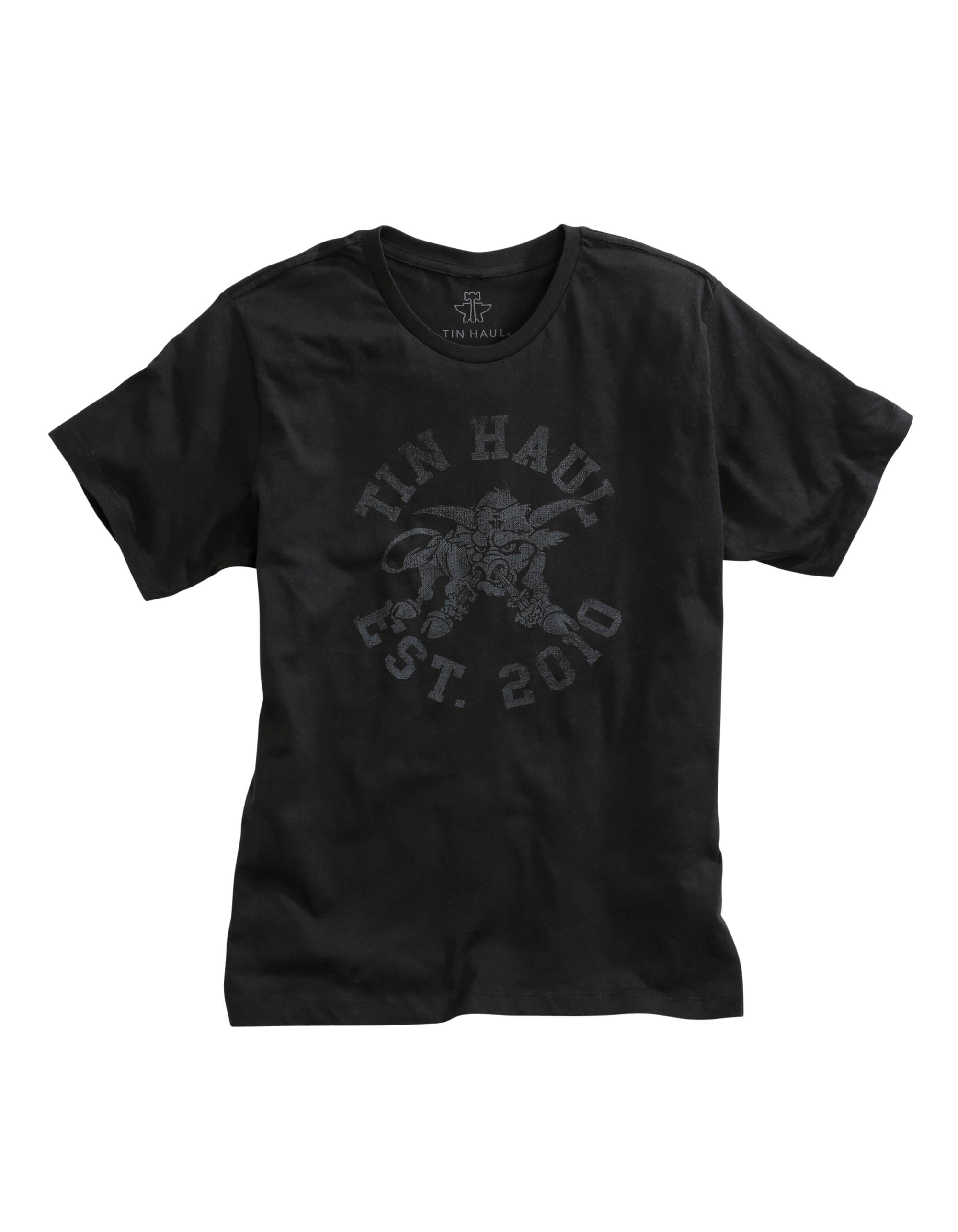 Tin Haul Collection- T-shirts Unisex Black Angry Bull Screen Print