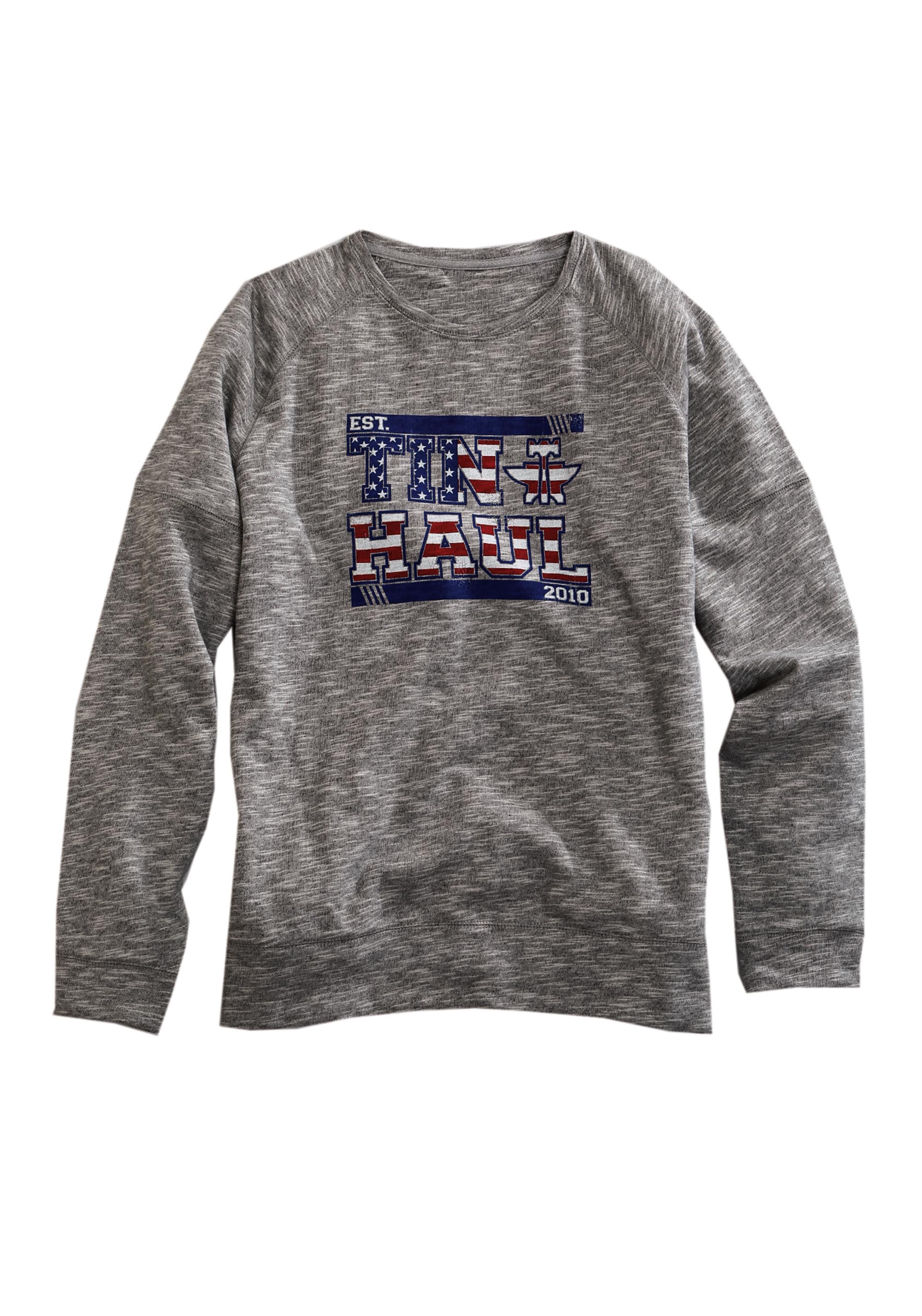 Tin Haul Collection-guy’s Mens Grey Usa Tin Haul Emb Crew Neck Sweatshirt