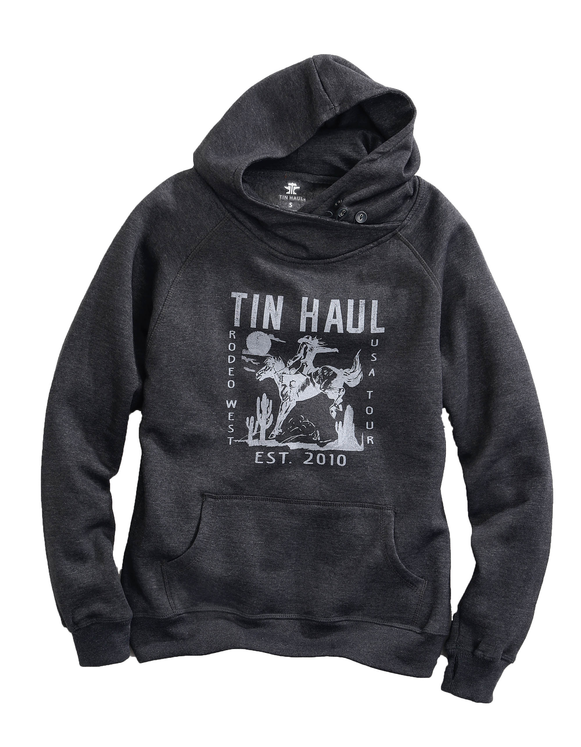 Tin Haul Gals – Sweatshirts Womens Grey Tin Haul Tonal Rodeo West Screenprint