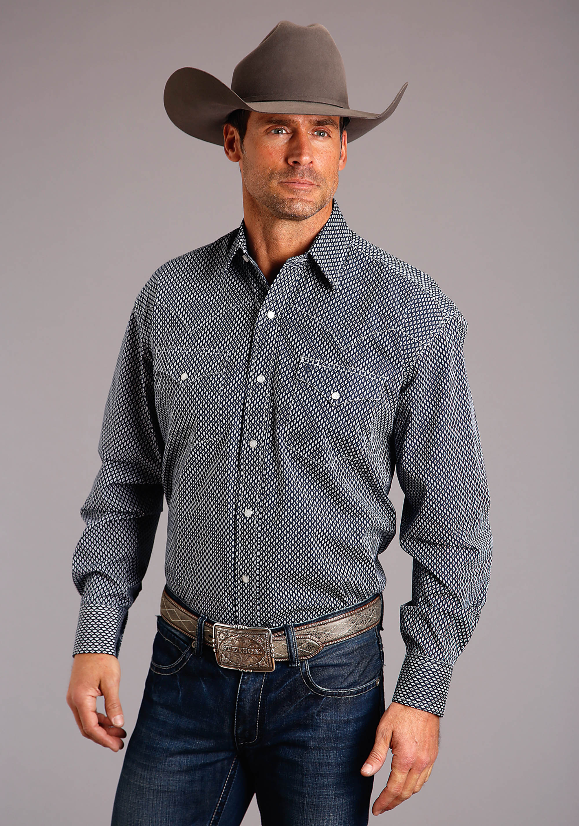 Diamond Geo Western Shirt Mens Blue 00991 Diamond Geo