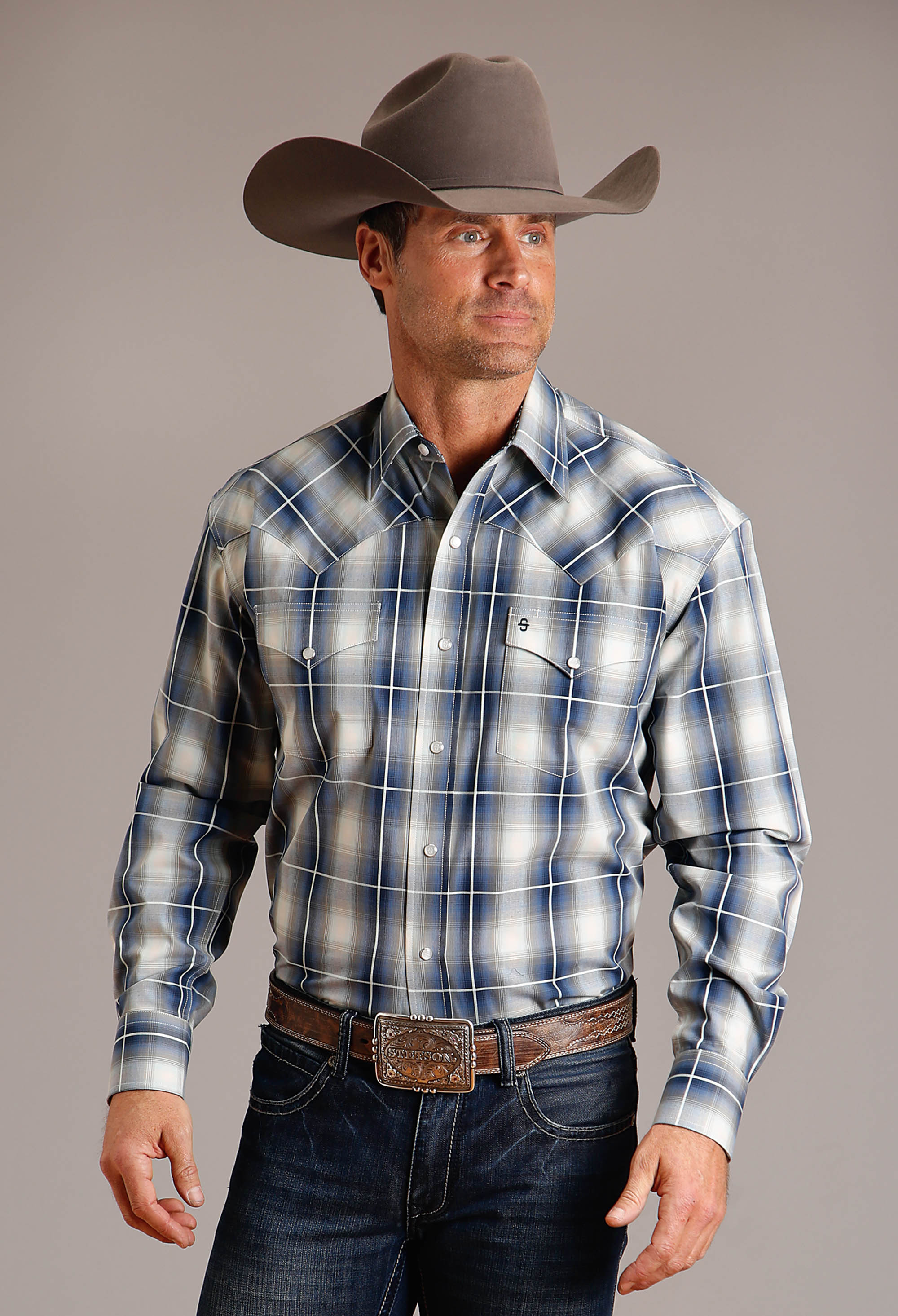 Stetson Men’s Collection – Winter Ii Mens Blue 1829 Crystal Plaid