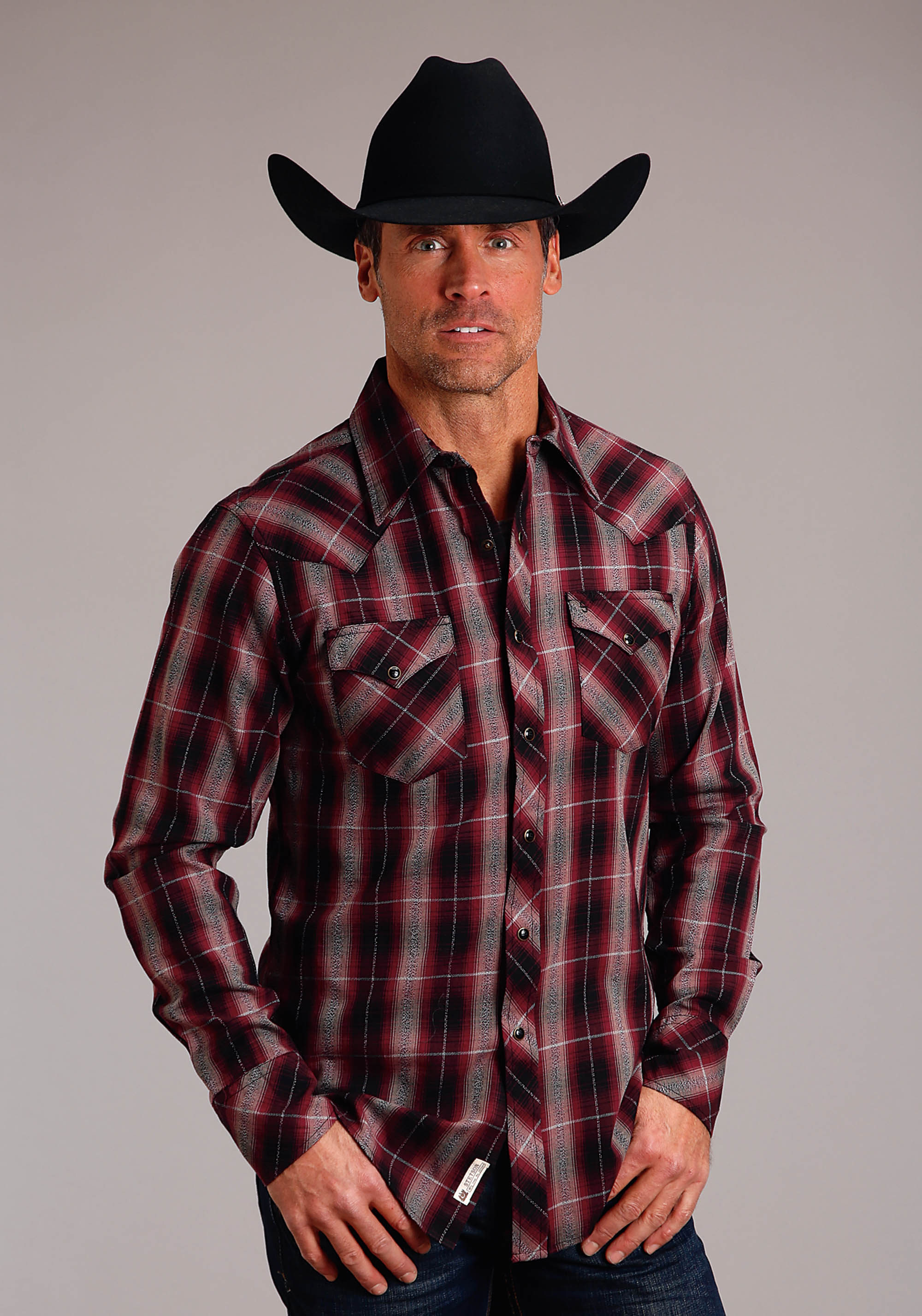 Stetson Men’s Collection – Original Rugged Mens 1771 Red Marl Plaid