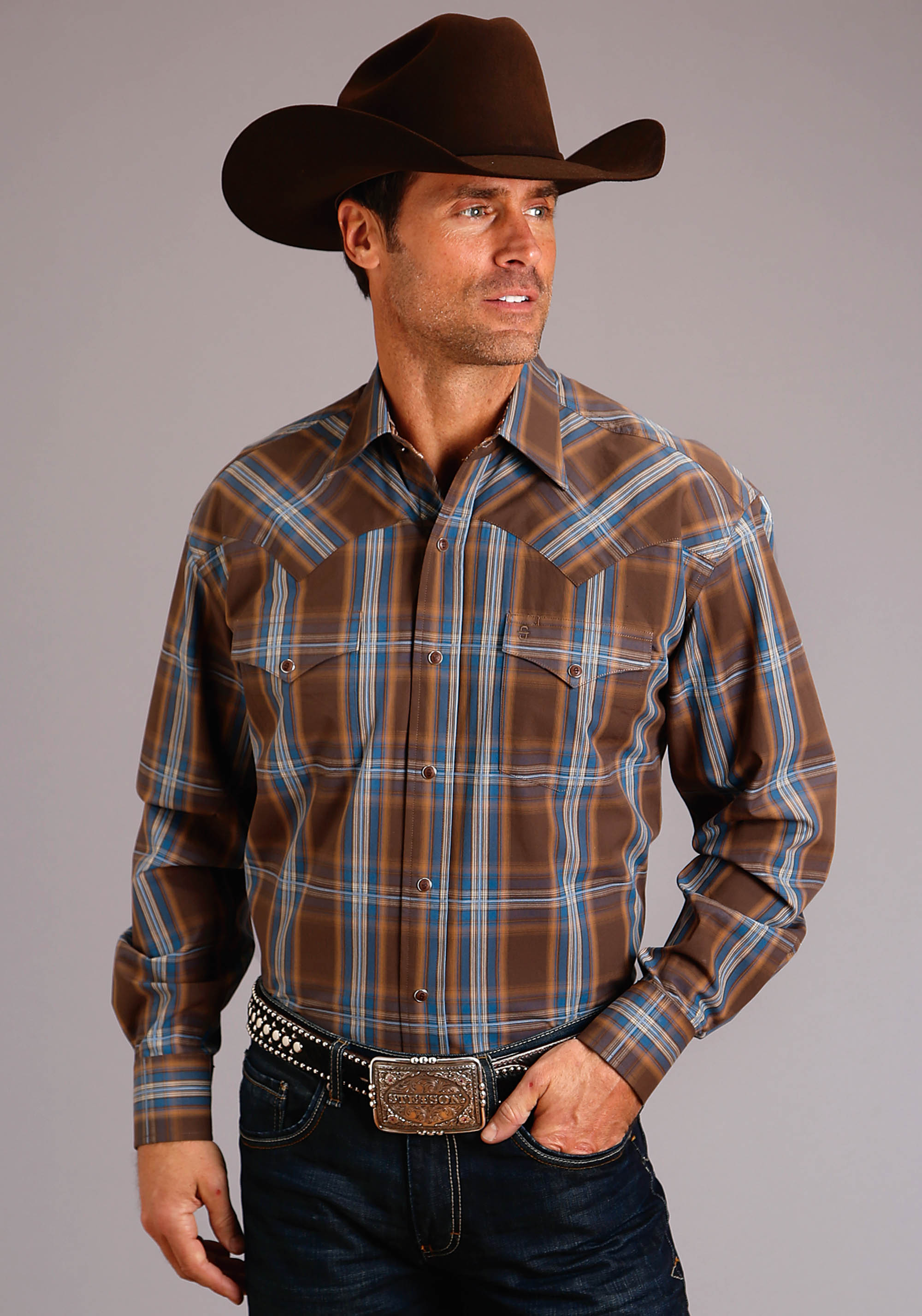 11-001-0478-6044-br Mens Brown 1192 Lake Plaid