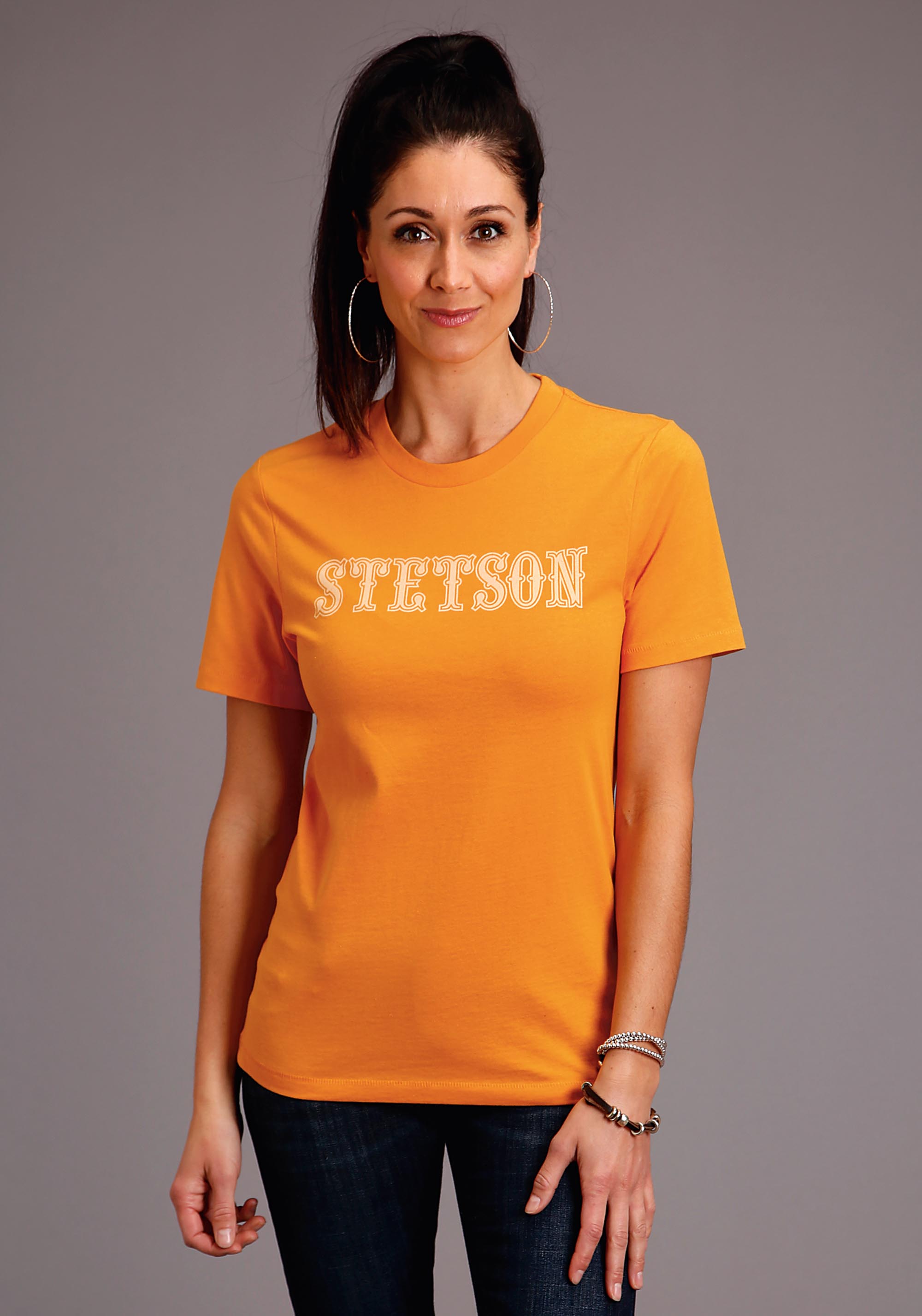 Stetson Women’s Collection- T-shirts Womens Gold Stetson Lettering Screen Print