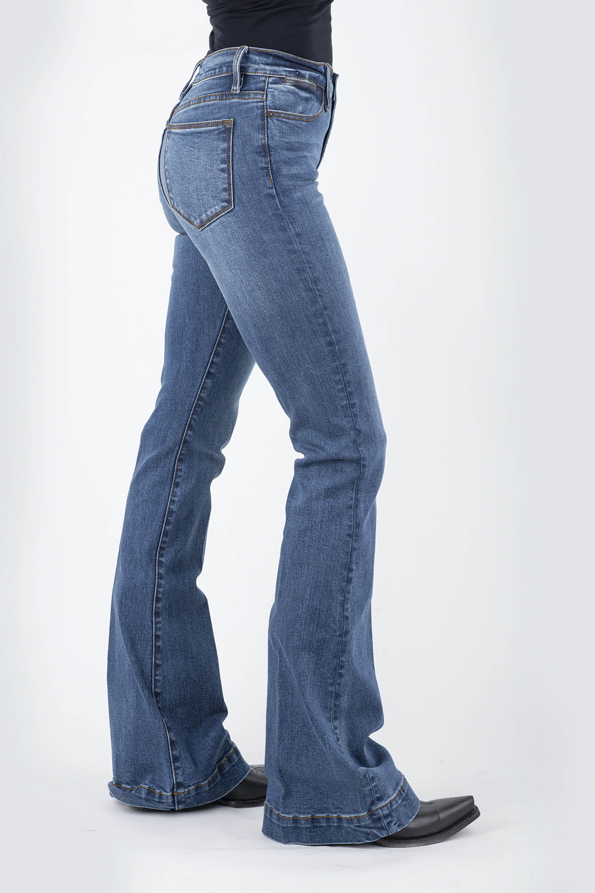 High Waist Flare Jean Womens Blue High Waist Flare