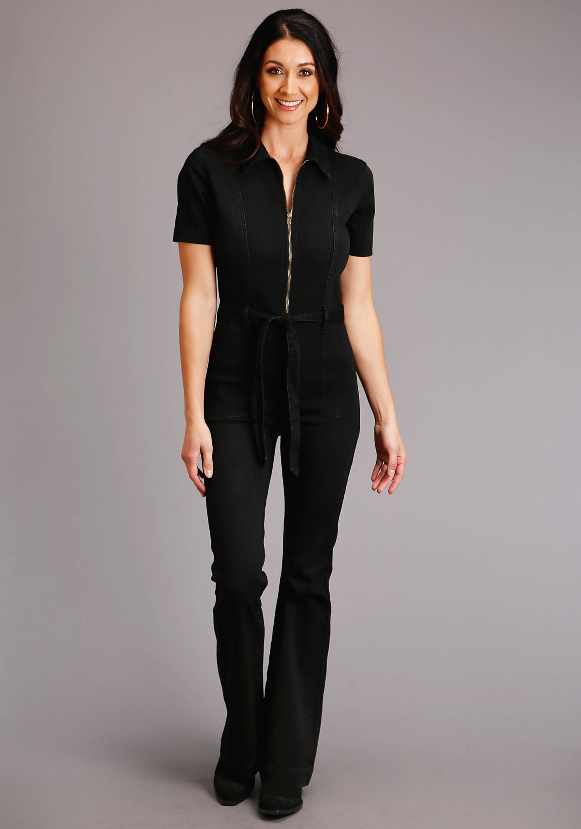 Stetson Women’s Collection – Fall Ii Womens Stretchy Black Denim Jumpsuit