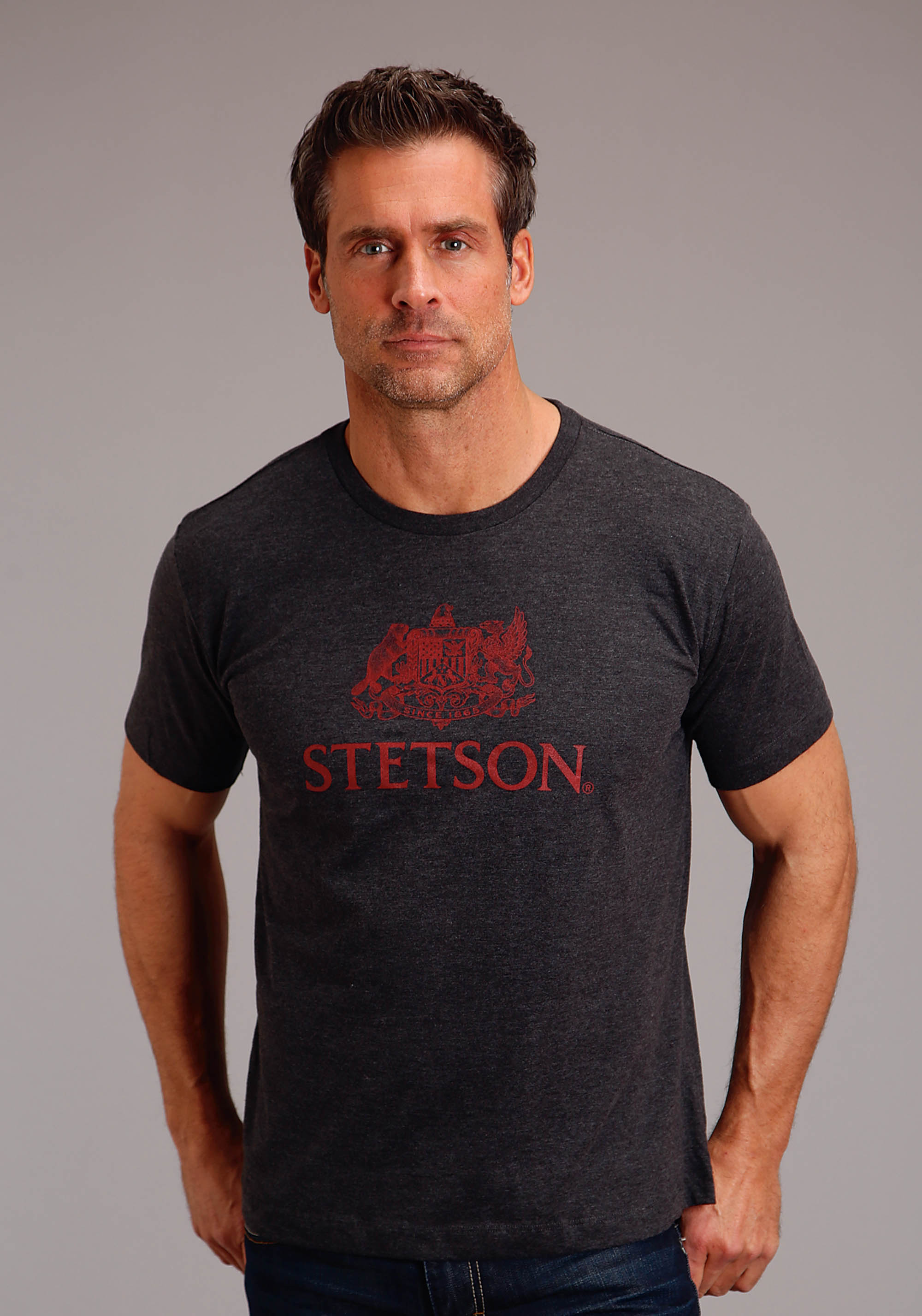 Stetson Men’s T Shirts Unisex Black Stetson Crest Screen Print