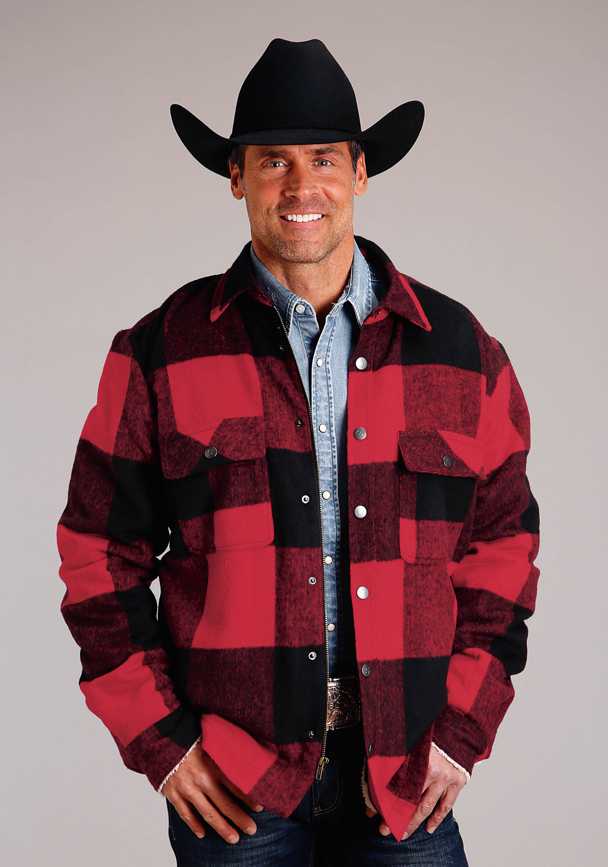 Stetson Men’s Collection – Original Rugged Mens Red 1866 Bl/re Buffalo Plaid Coat