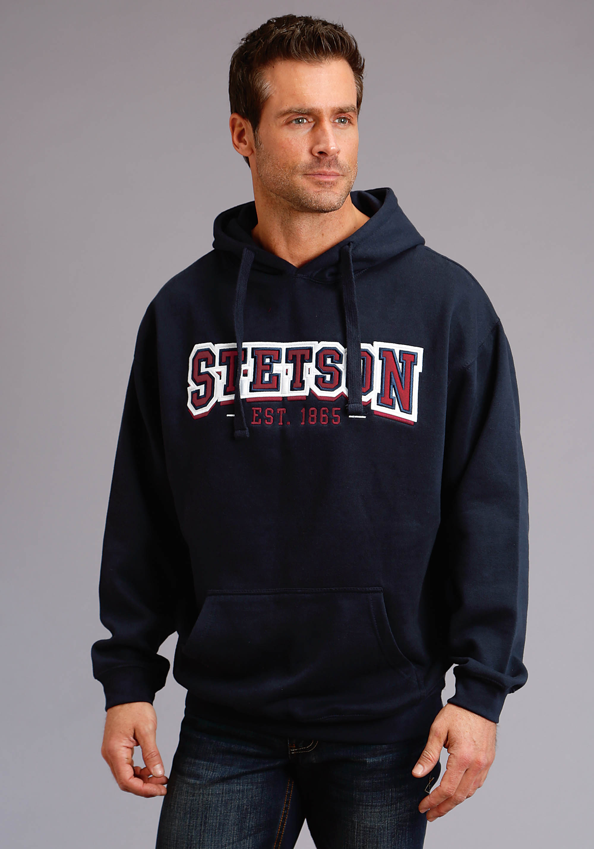 Stetson Men’s Sweatshirt Mens Navy Stetson Est Felt Applique