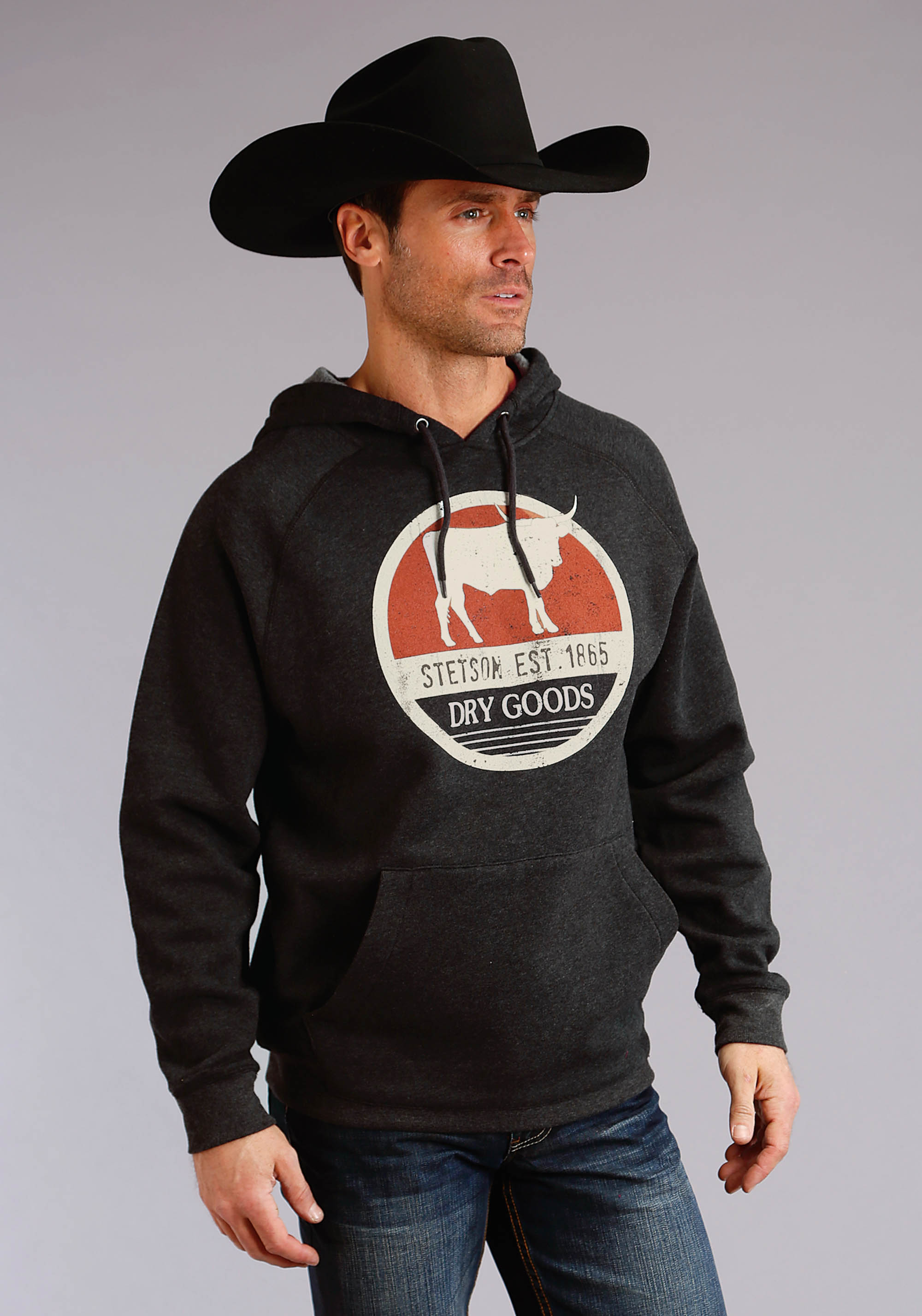 Stetson Men’s Sweatshirt Mens Black Stetson Dry Goods Screen Print